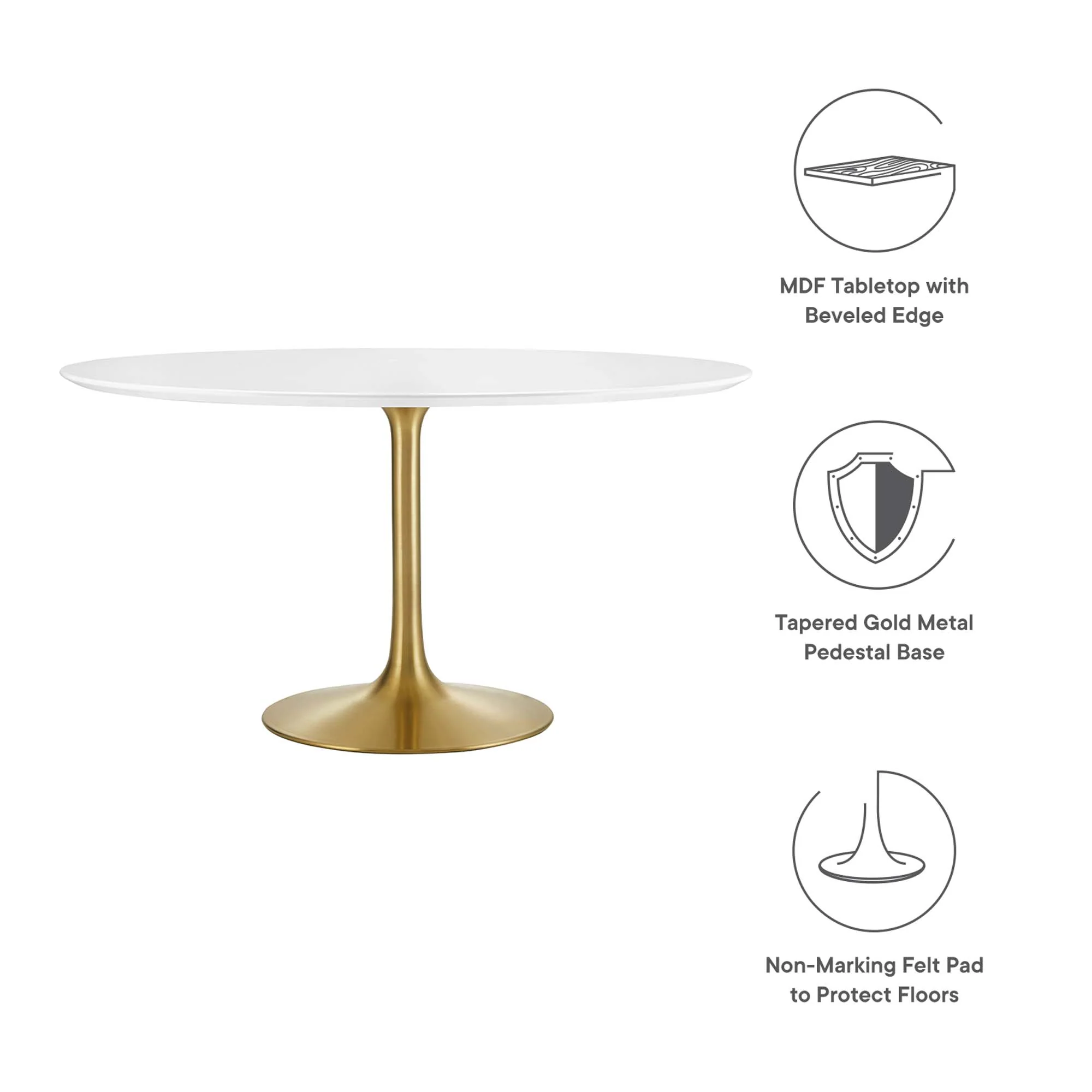 Lippa 54" Round Wood Dining Table by Modway - Image 2