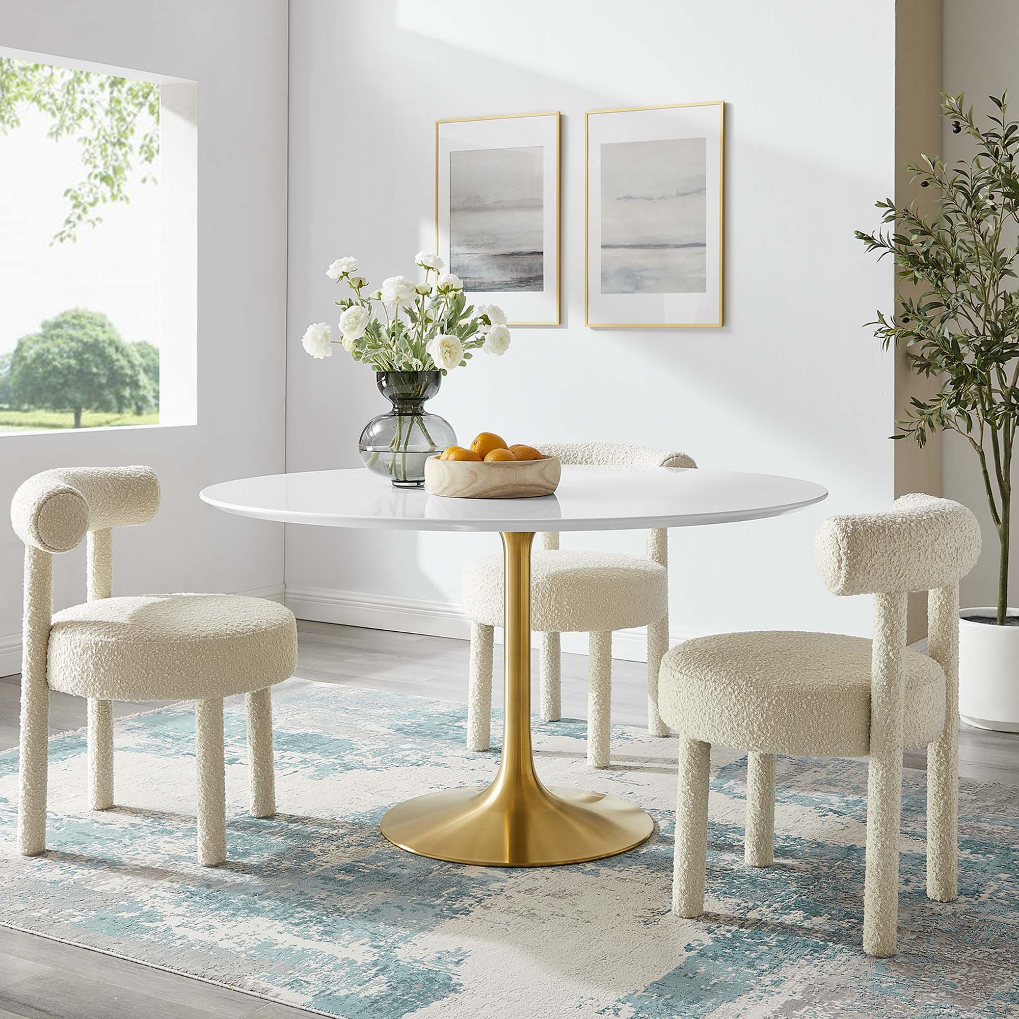 Lippa 54" Round Wood Dining Table by Modway - Image 6