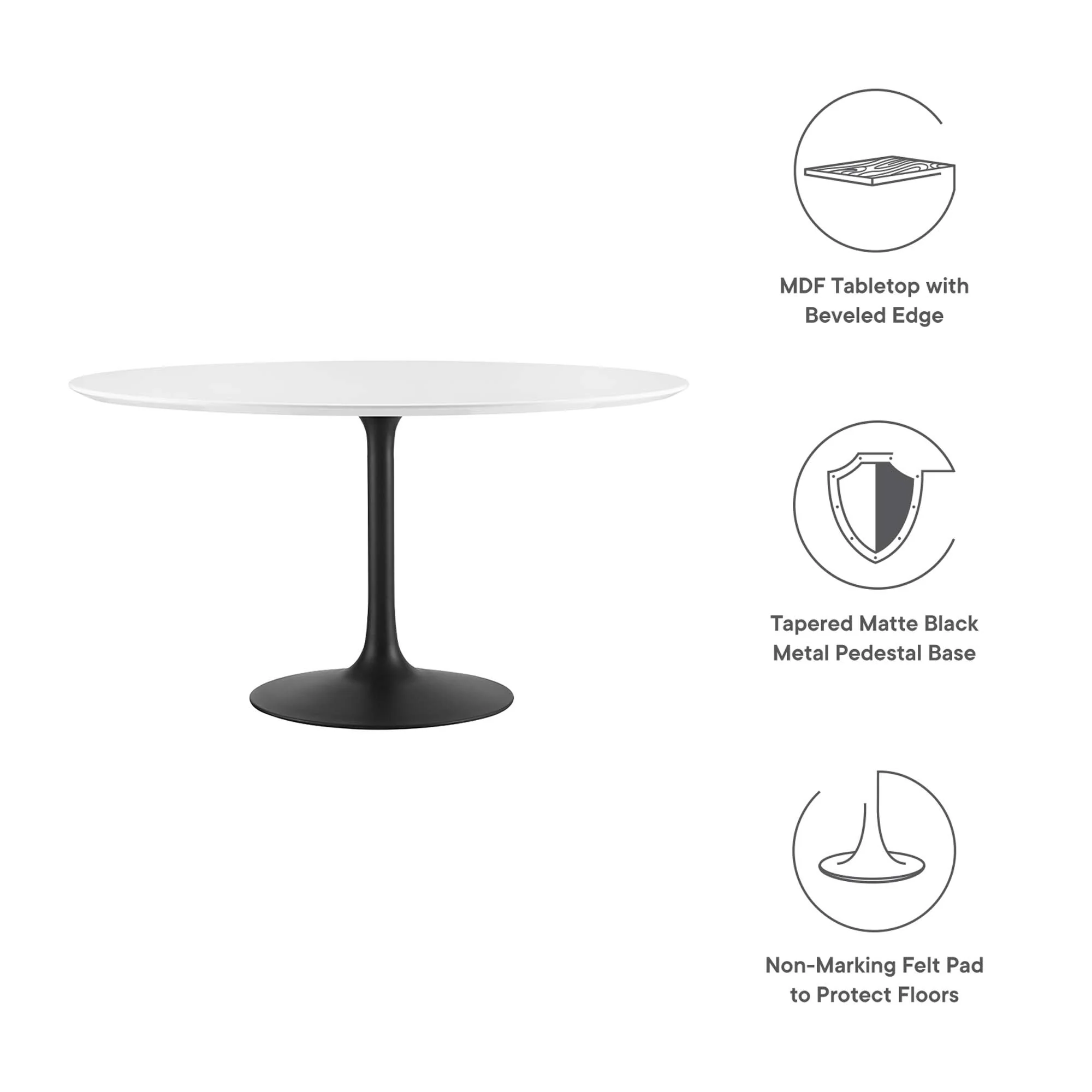 Lippa 54" Round Wood Dining Table by Modway - Image 2