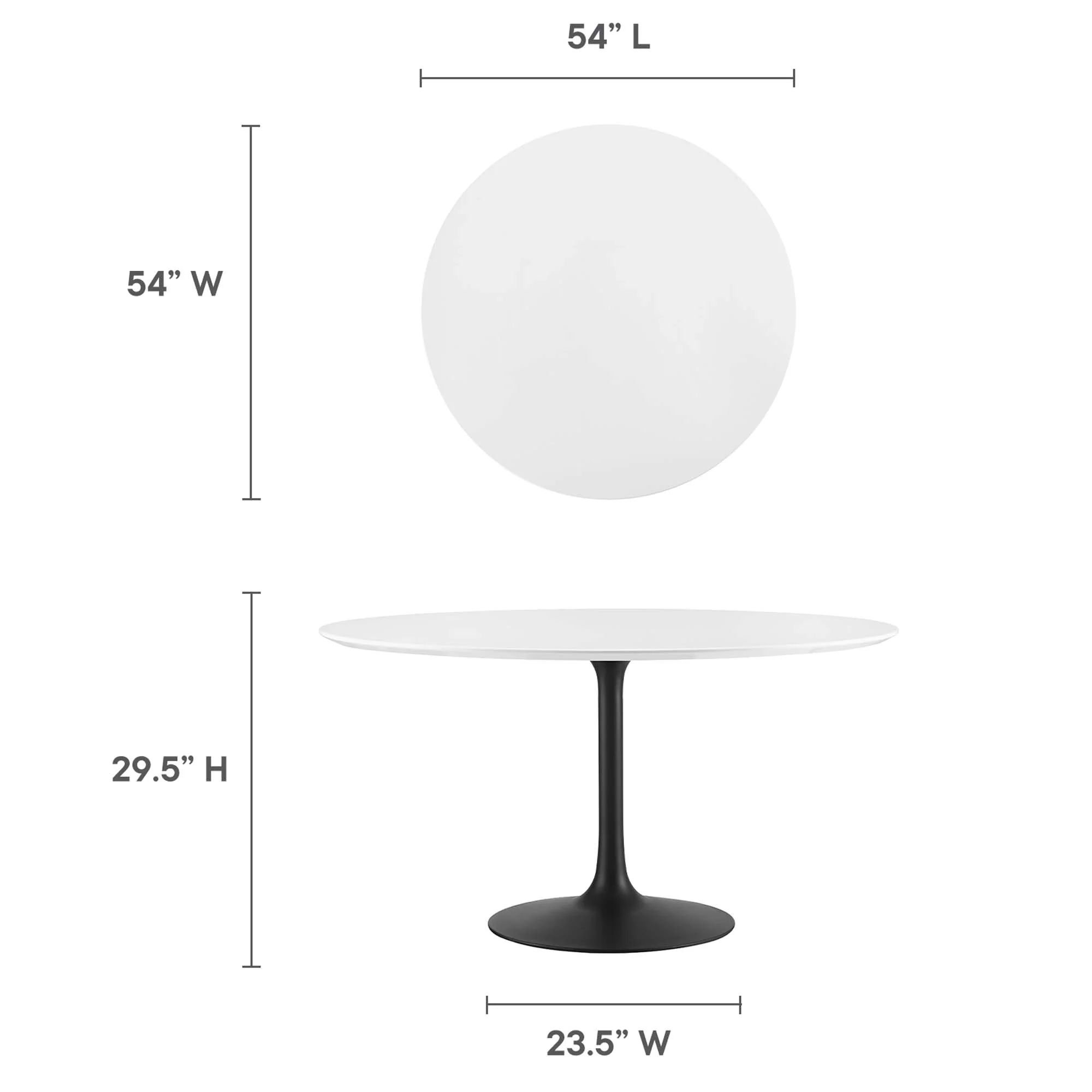 Lippa 54" Round Wood Dining Table by Modway - Image 3