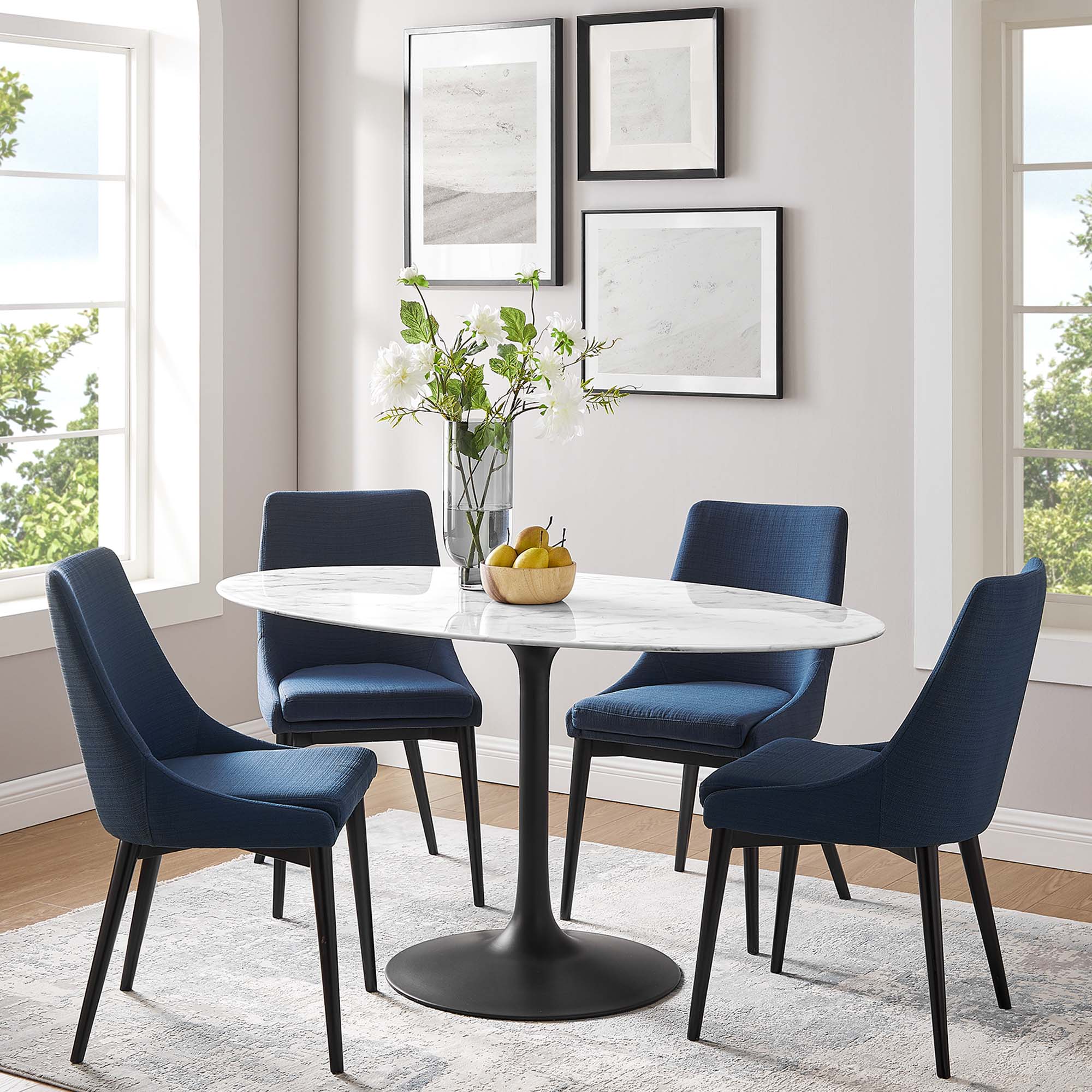 Lippa 60" Oval Faux Marble Dining Table by Modway - Image 6