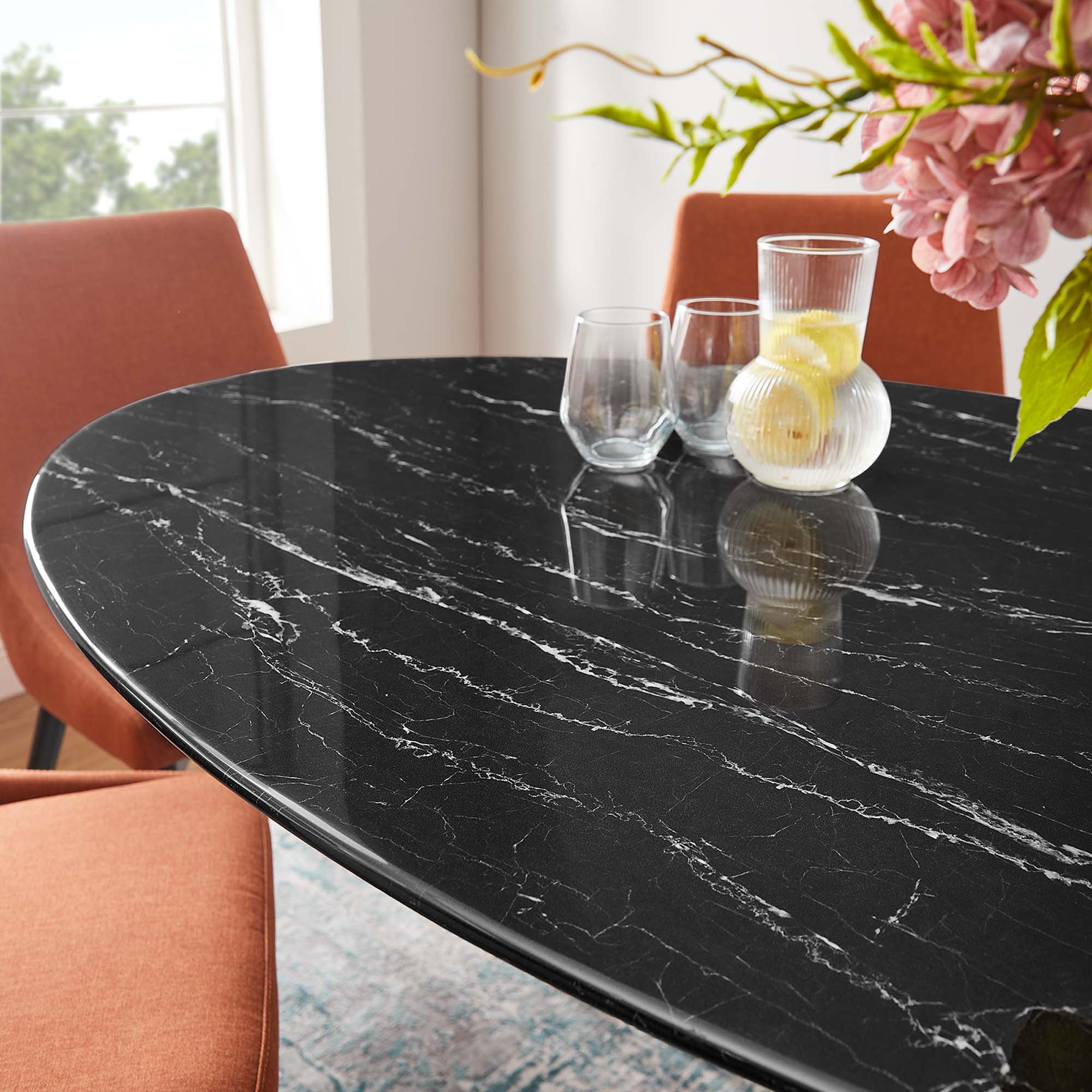 Lippa 60" Oval Faux Marble Dining Table by Modway - Image 7
