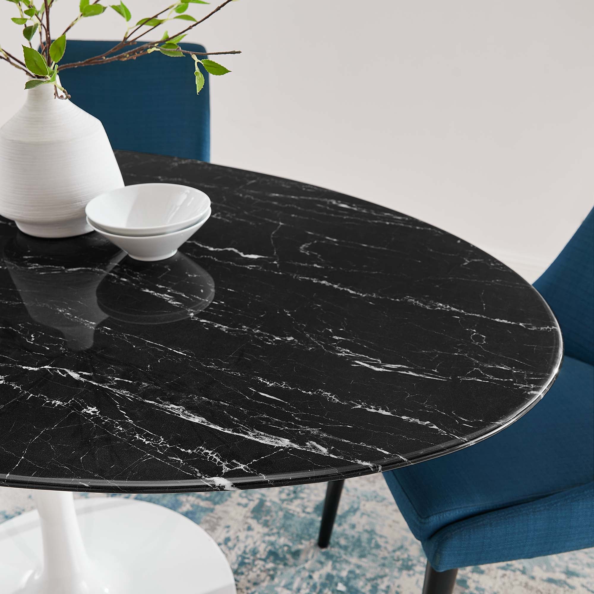 Lippa 60" Oval Faux Marble Dining Table by Modway - Image 7