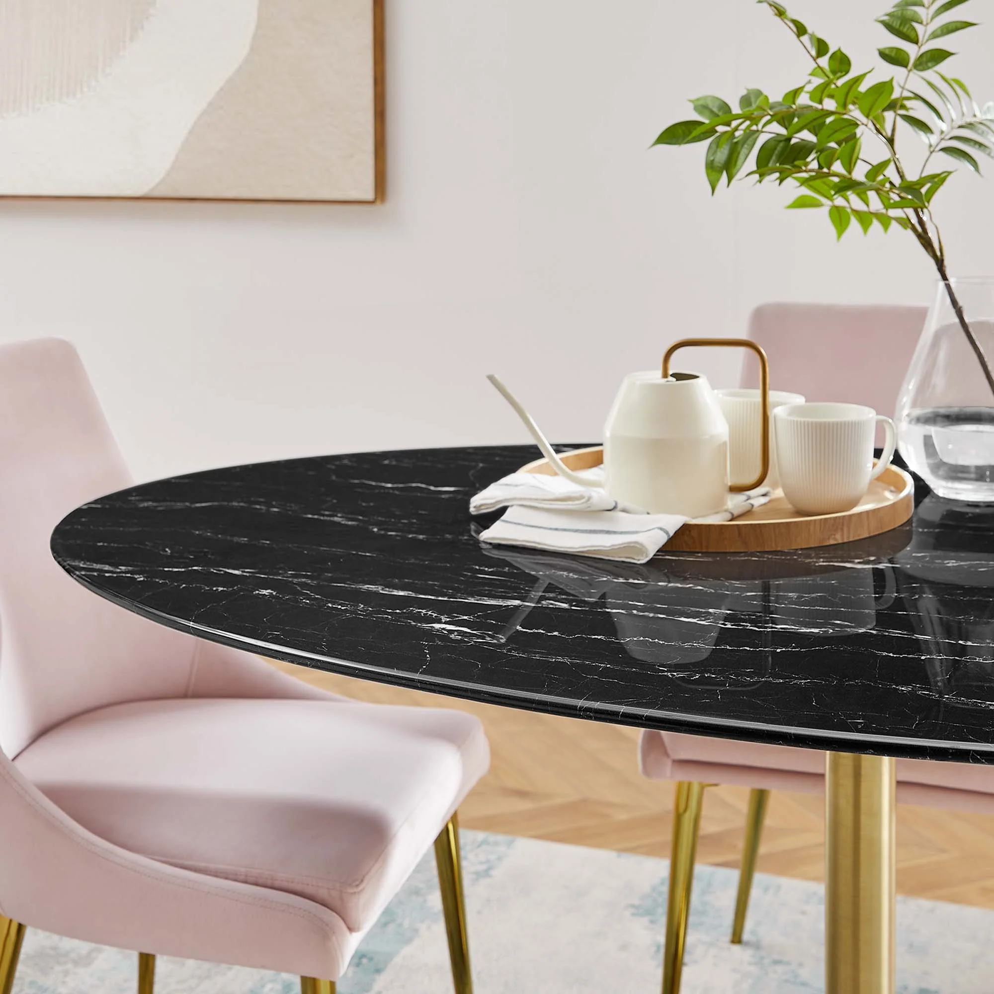 Lippa 60" Oval Faux Marble Dining Table by Modway - Image 7