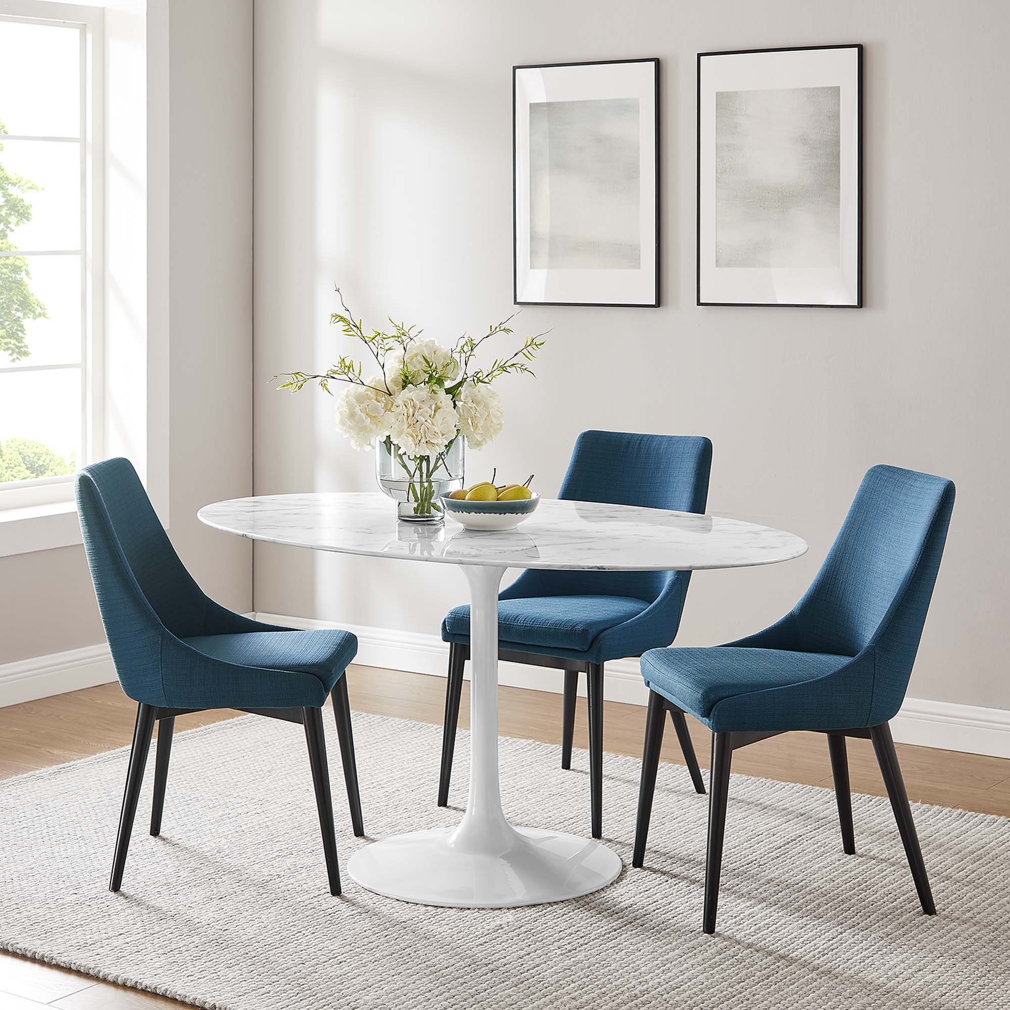 Lippa 60" Oval Faux Marble Dining Table by Modway - Image 6