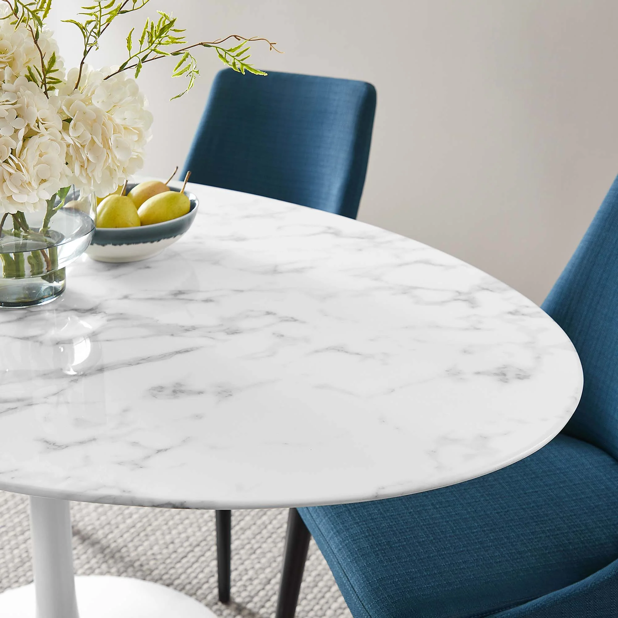 Lippa 60" Oval Faux Marble Dining Table by Modway - Image 7