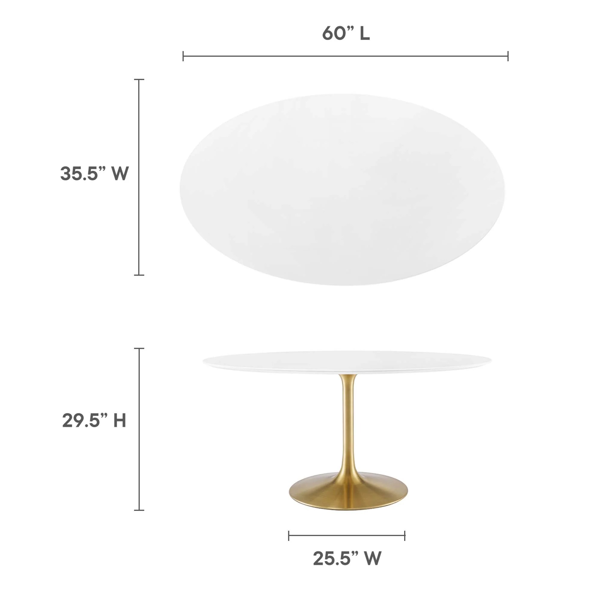 Lippa 60" Oval Wood Dining Table by Modway - Image 2