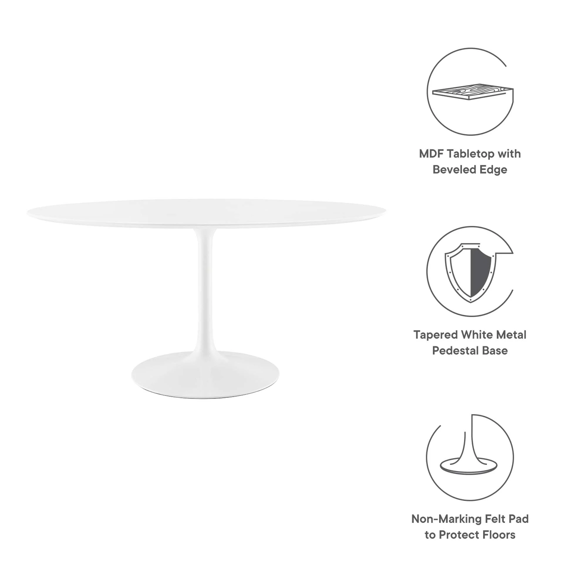 Lippa 60" Oval Wood Dining Table by Modway - Image 2