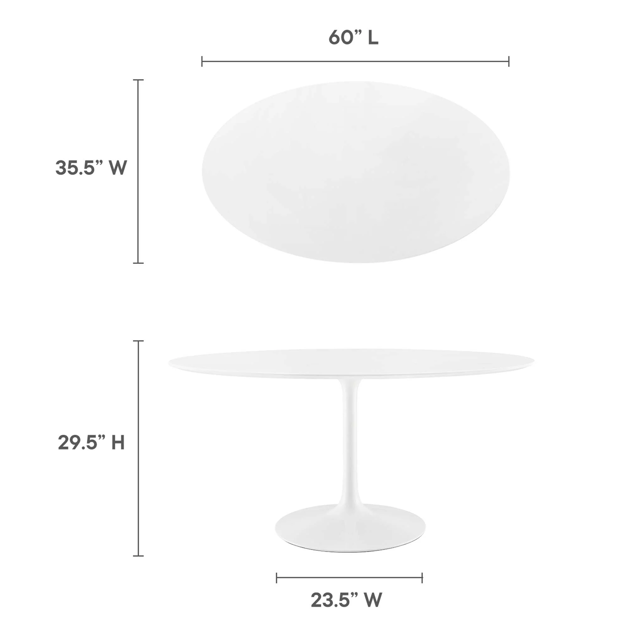 Lippa 60" Oval Wood Dining Table by Modway - Image 3