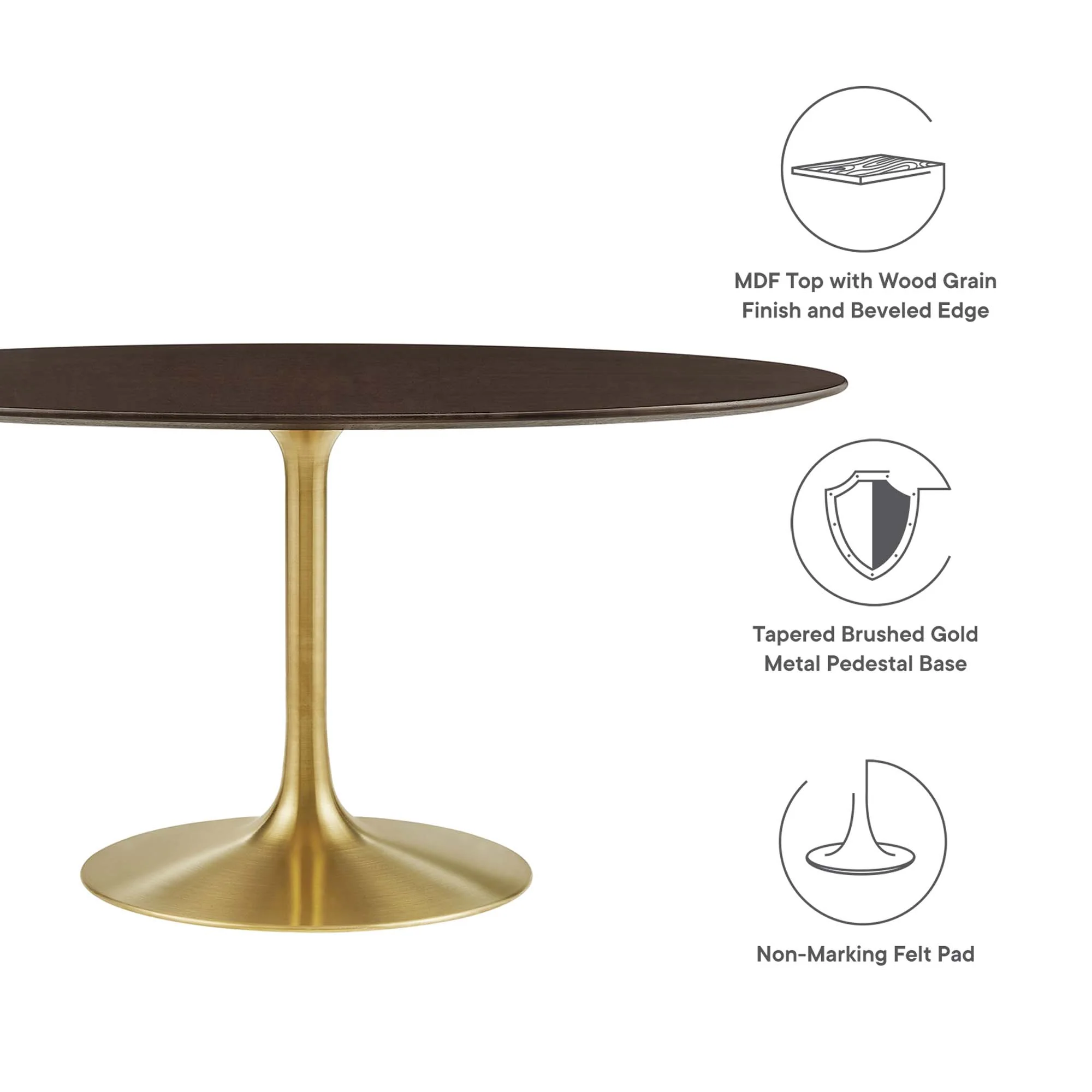 Lippa 60" Oval Wood Dining Table by Modway - Image 2
