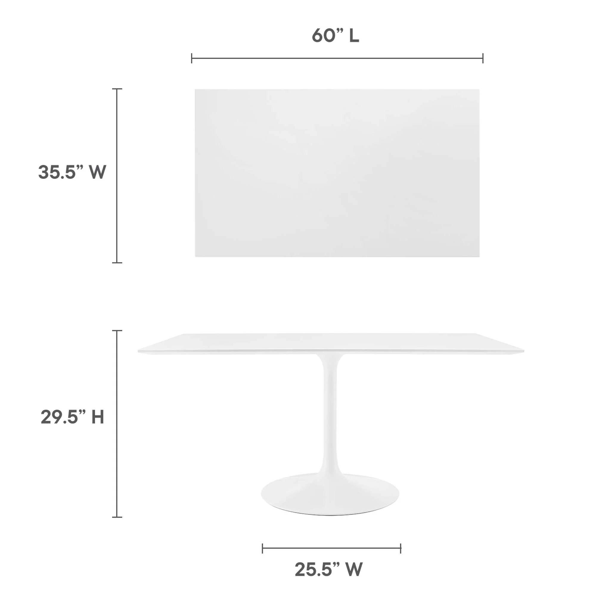 Lippa 60" Rectangle Wood Dining Table by Modway - Image 2