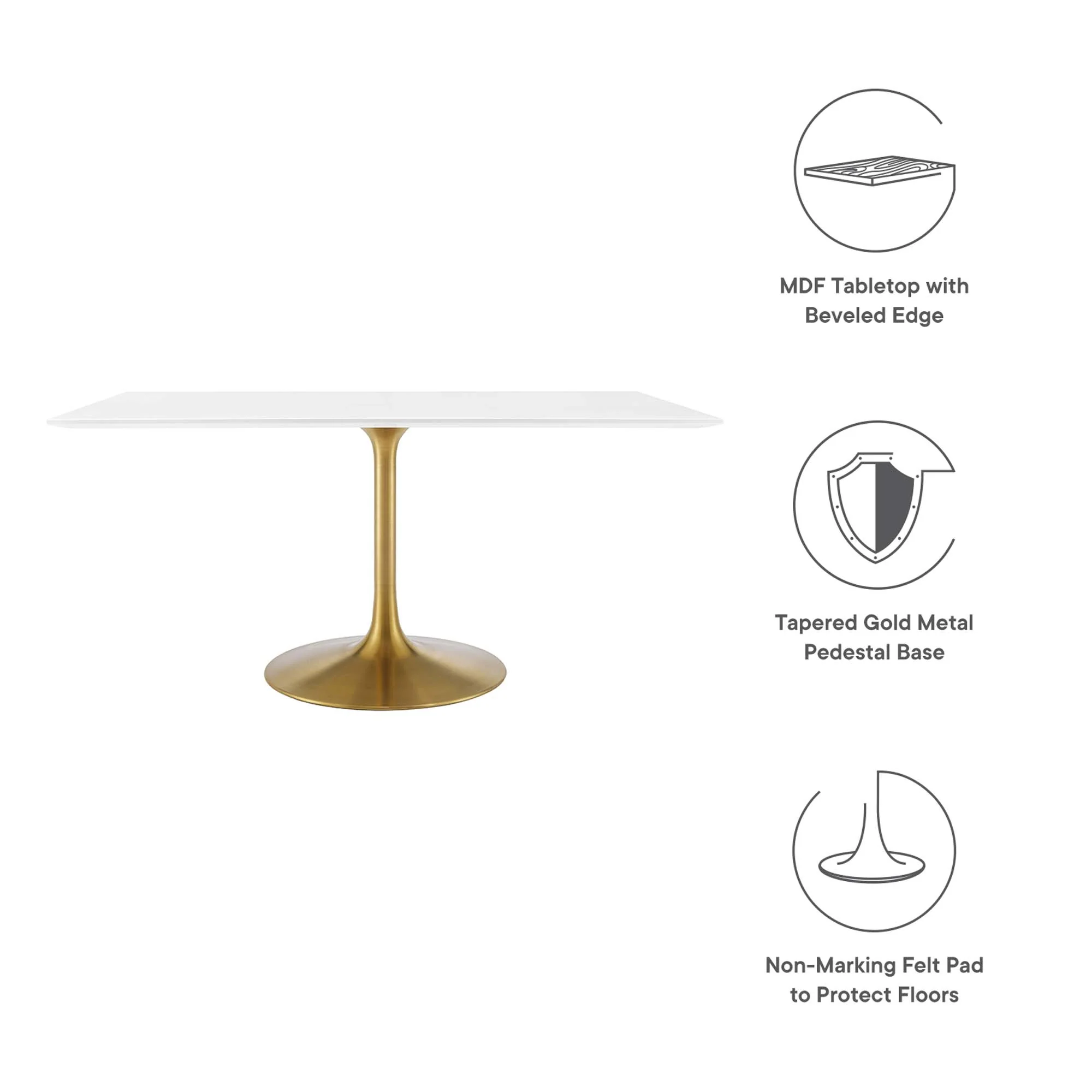 Lippa 60" Rectangular Wood Dining Table by Modway - Image 2