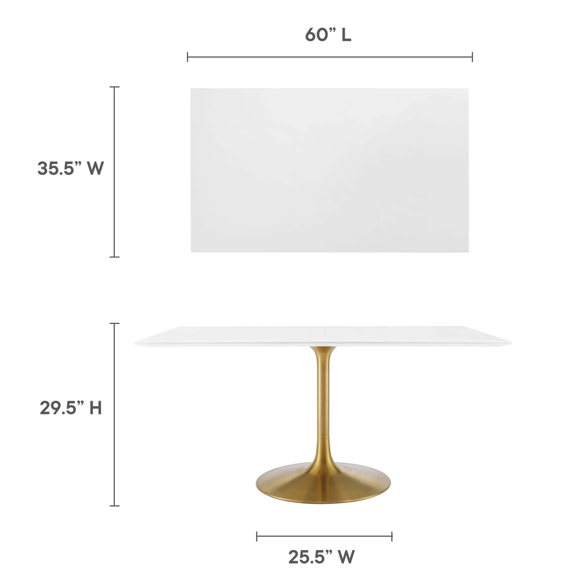 Lippa 60" Rectangular Wood Dining Table by Modway - Image 3
