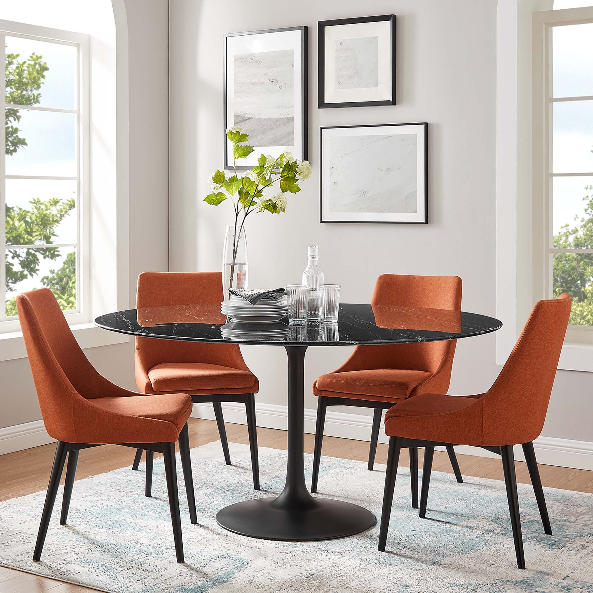 Lippa 60" Round Faux Marble Dining Table by Modway - Image 6