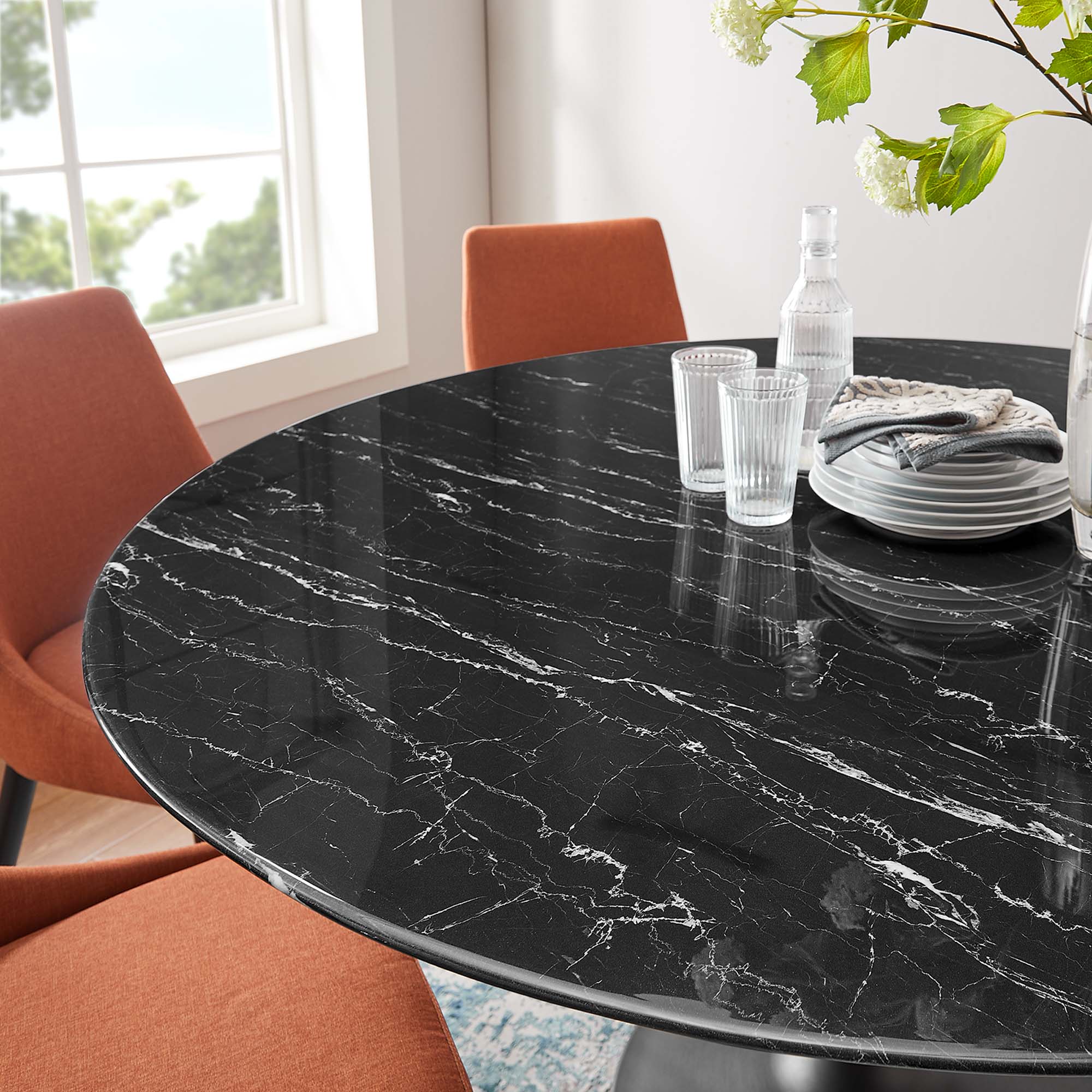 Lippa 60" Round Faux Marble Dining Table by Modway - Image 7