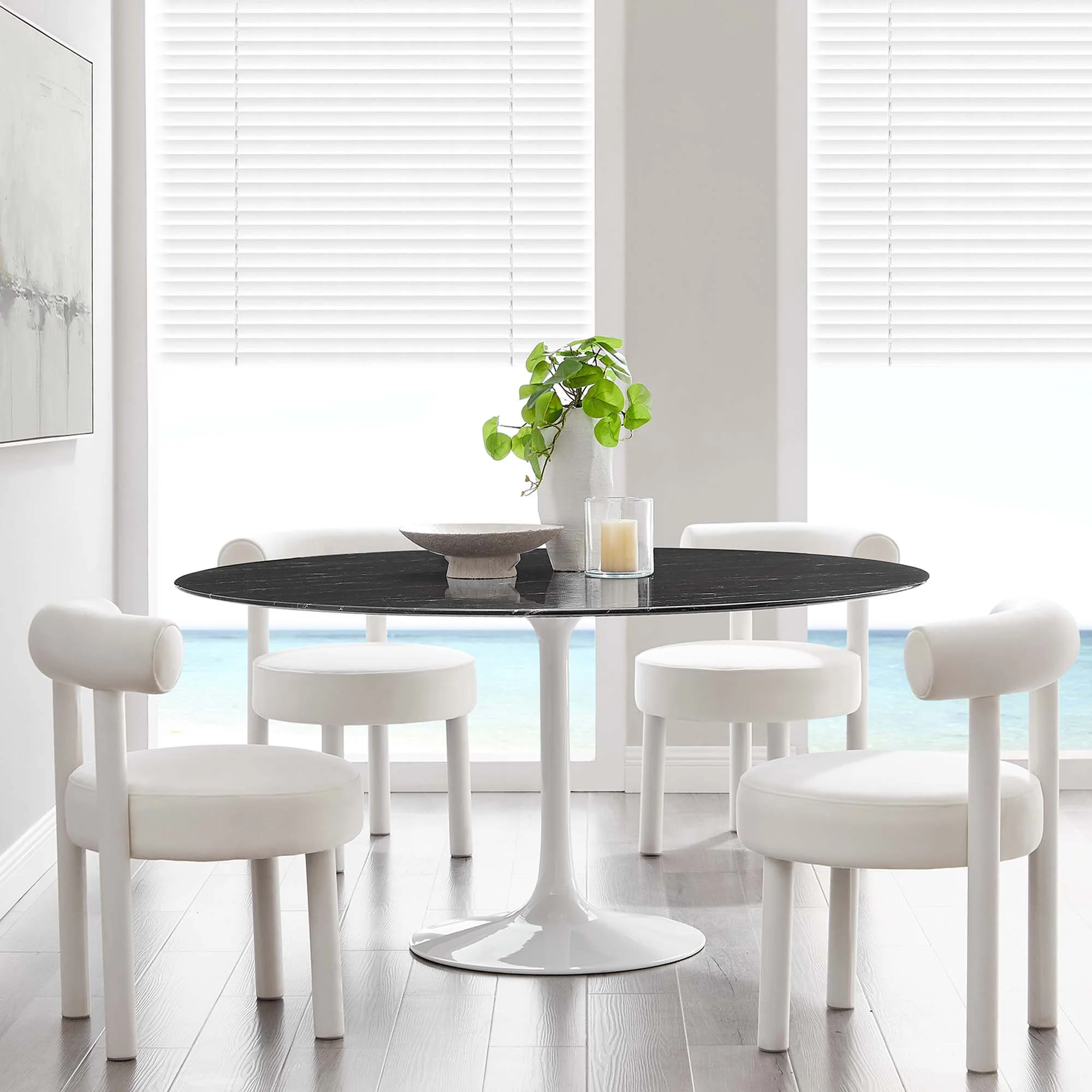 Lippa 60" Round Faux Marble Dining Table by Modway - Image 6