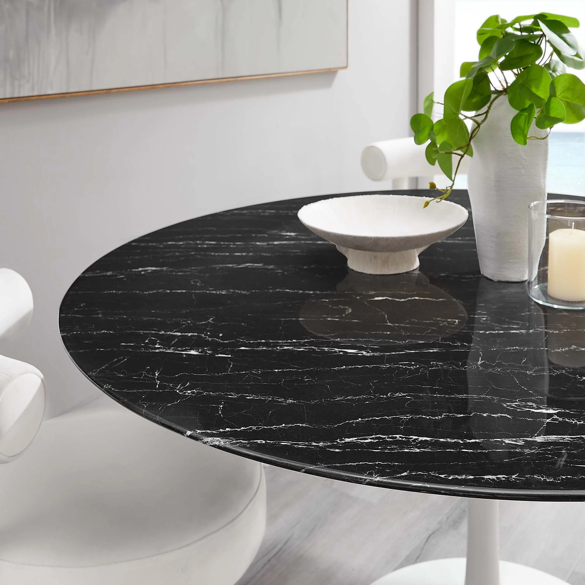 Lippa 60" Round Faux Marble Dining Table by Modway - Image 7