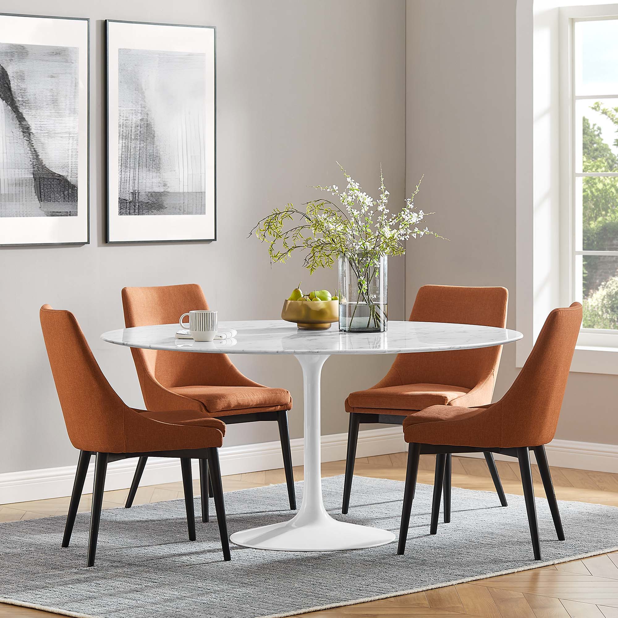 Lippa 60" Round Faux Marble Dining Table by Modway - Image 6