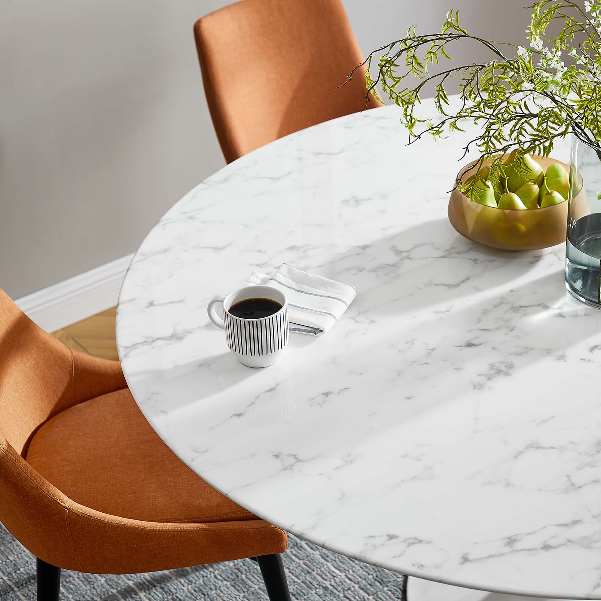 Lippa 60" Round Faux Marble Dining Table by Modway - Image 7
