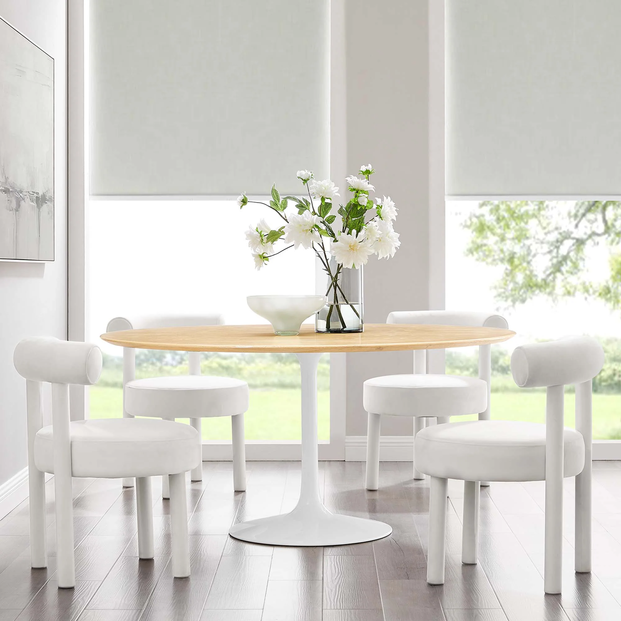 Lippa 60" Round Wood Dining Table by Modway - Image 6