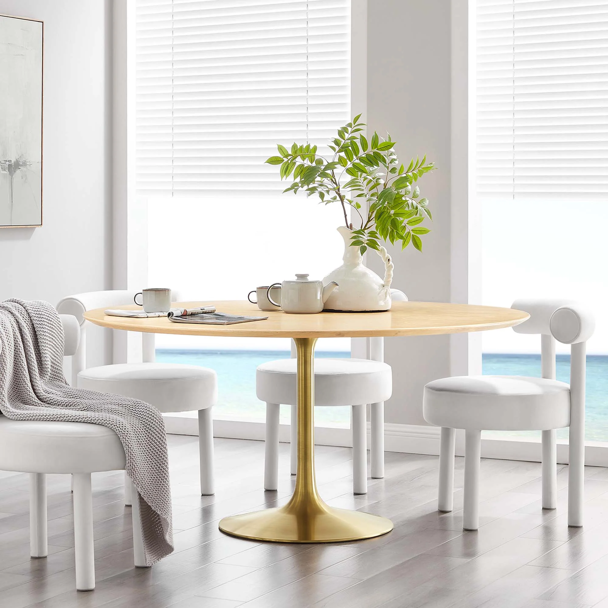 Lippa 60" Round Wood Dining Table by Modway - Image 6