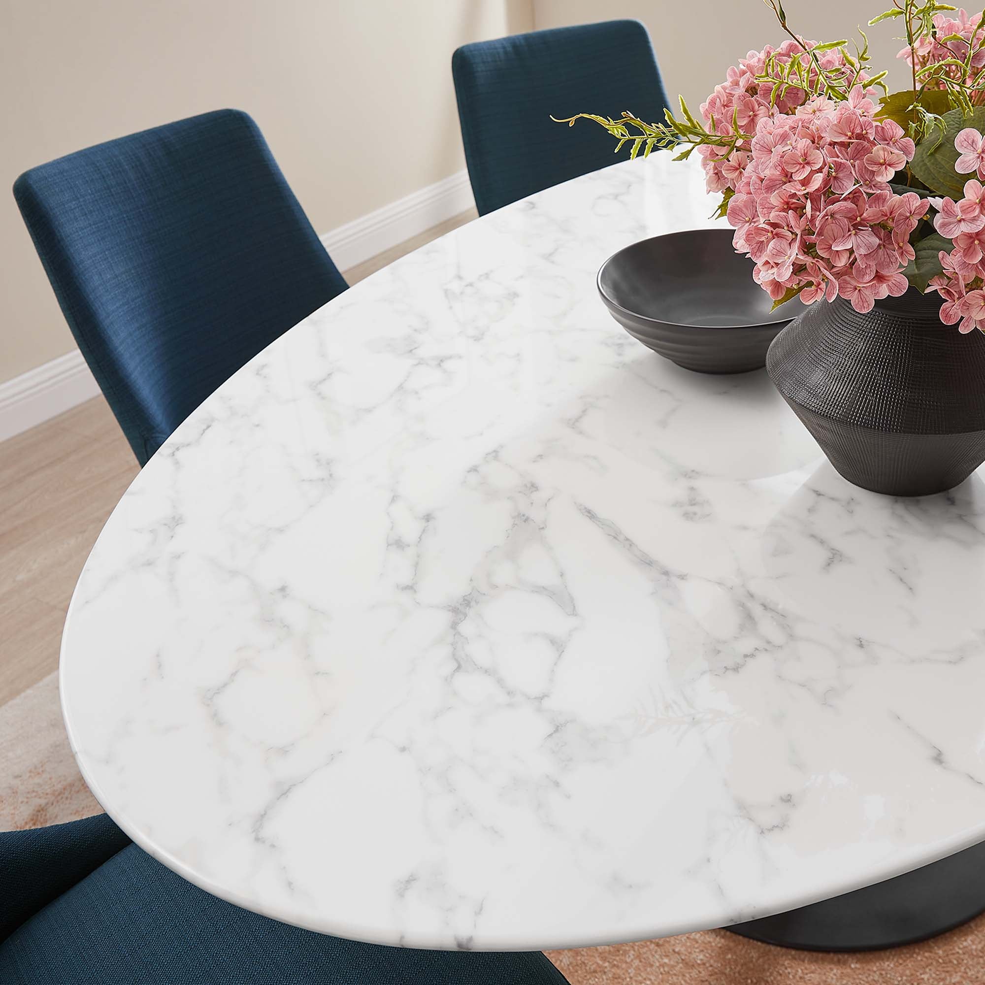 Lippa 78" Oval Faux Marble Dining Table by Modway - Image 7