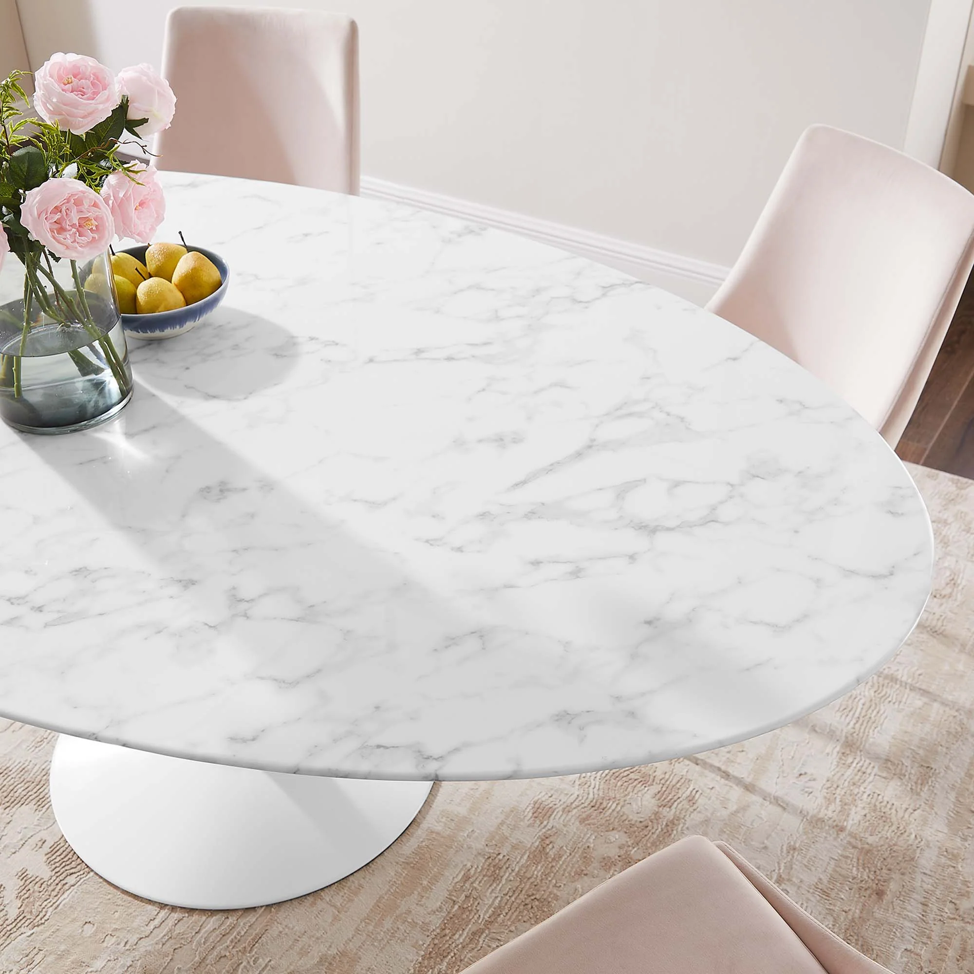 Lippa 78" Oval Faux Marble Dining Table by Modway - Image 7