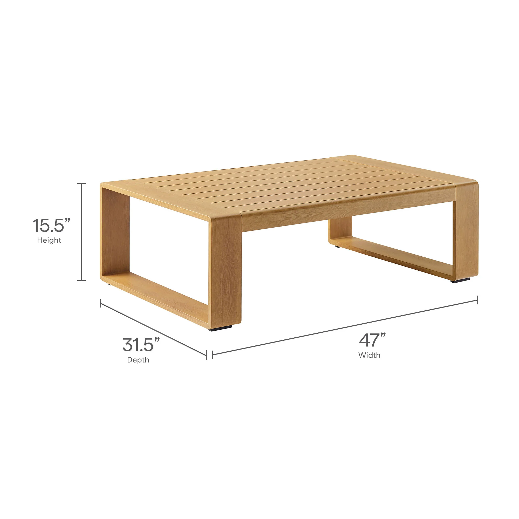 Lirienne 2-Piece Outdoor Patio Aluminum Faux Wood Furniture Set - Image 12