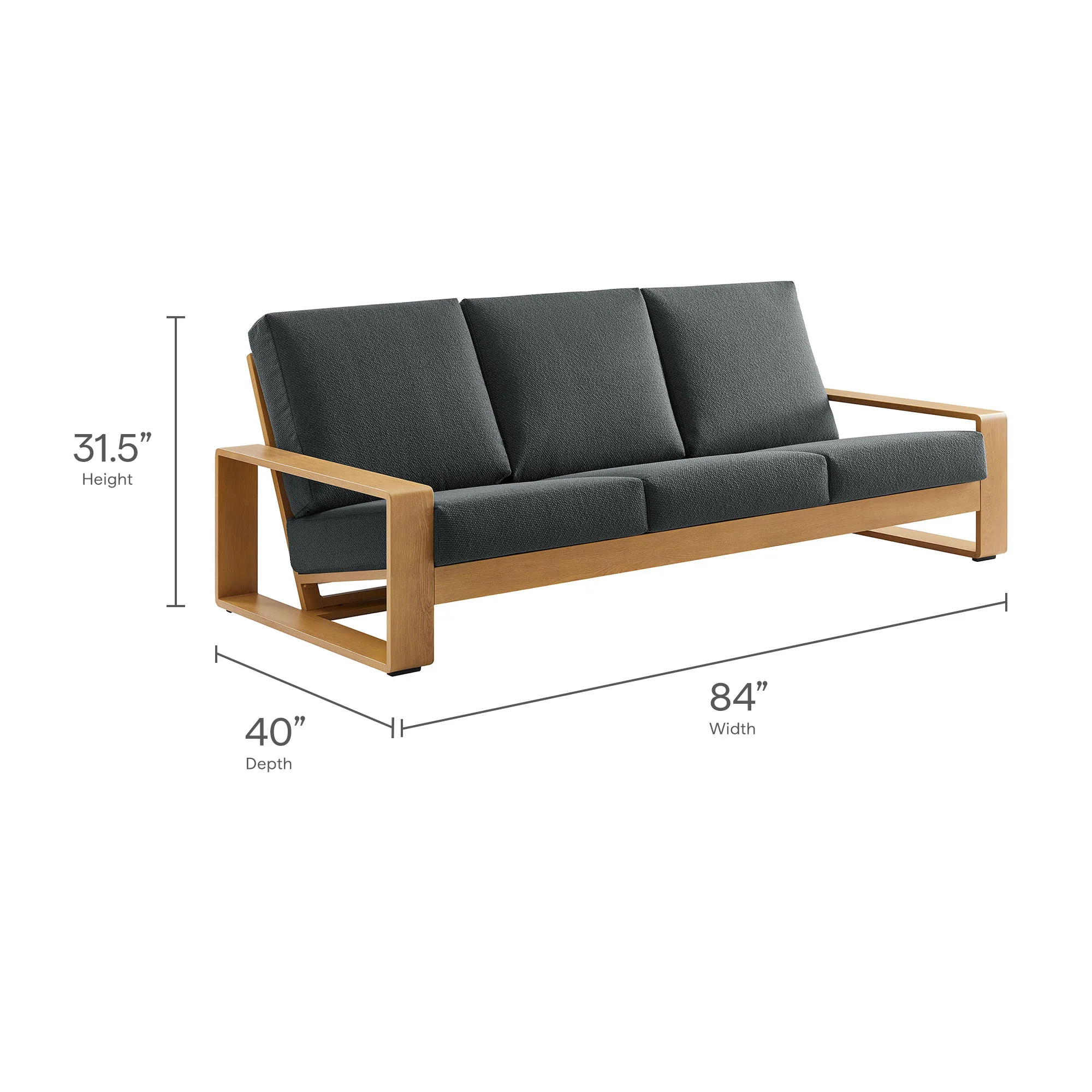 Lirienne 2-Piece Outdoor Patio Aluminum Faux Wood Furniture Set - Image 4