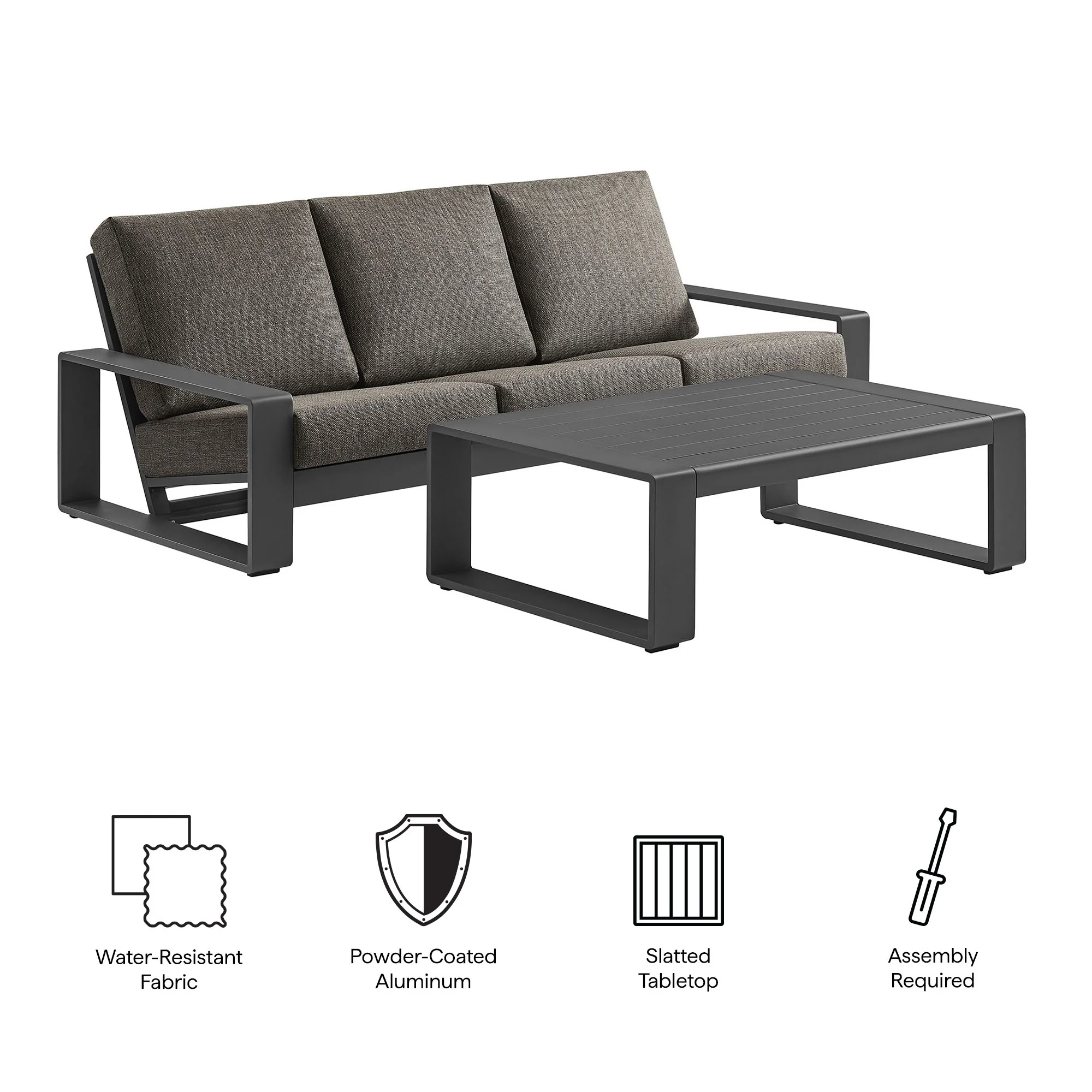 Lirienne 2-Piece Outdoor Patio Aluminum Furniture Set by Modway - Image 18