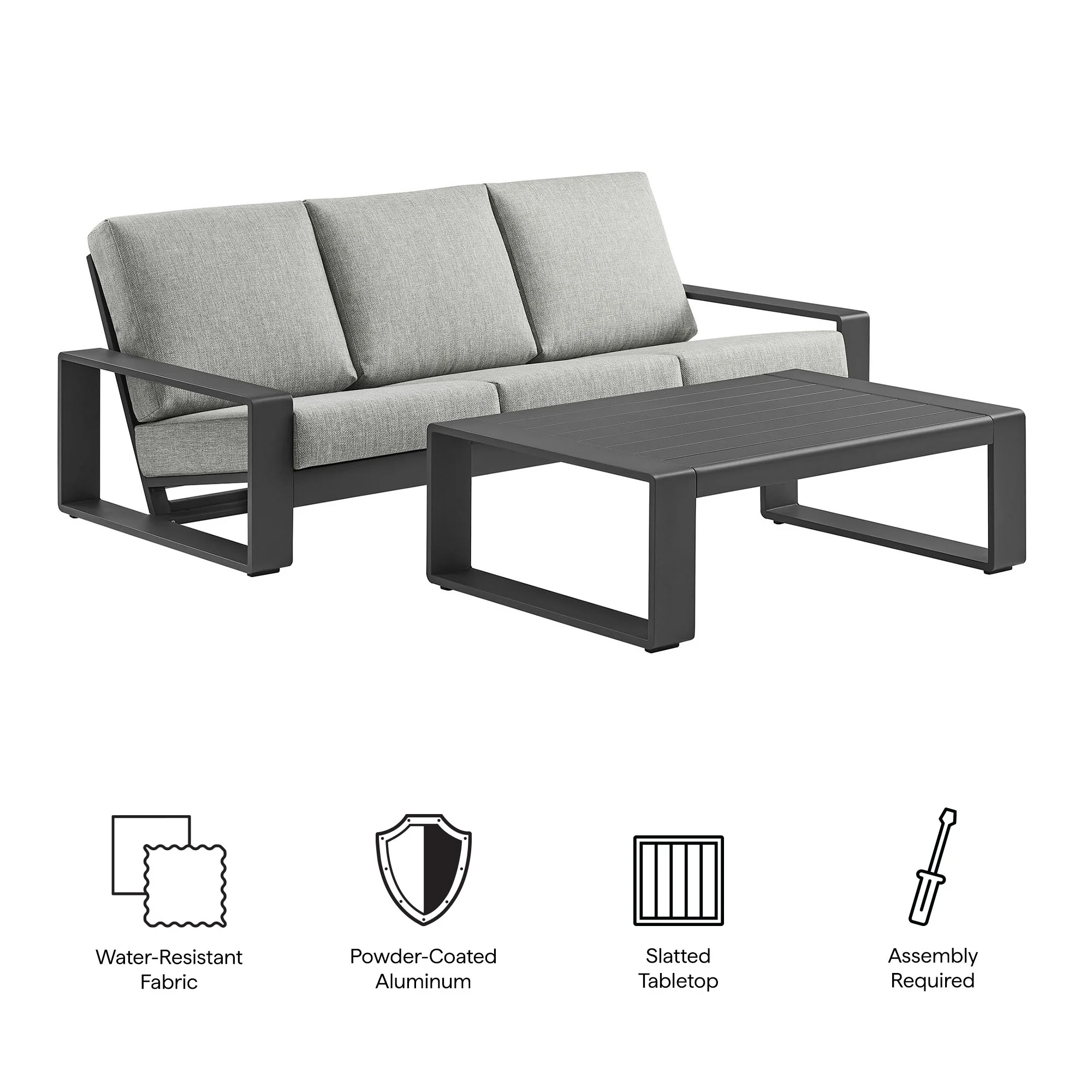 Lirienne 2-Piece Outdoor Patio Aluminum Furniture Set by Modway - Image 19