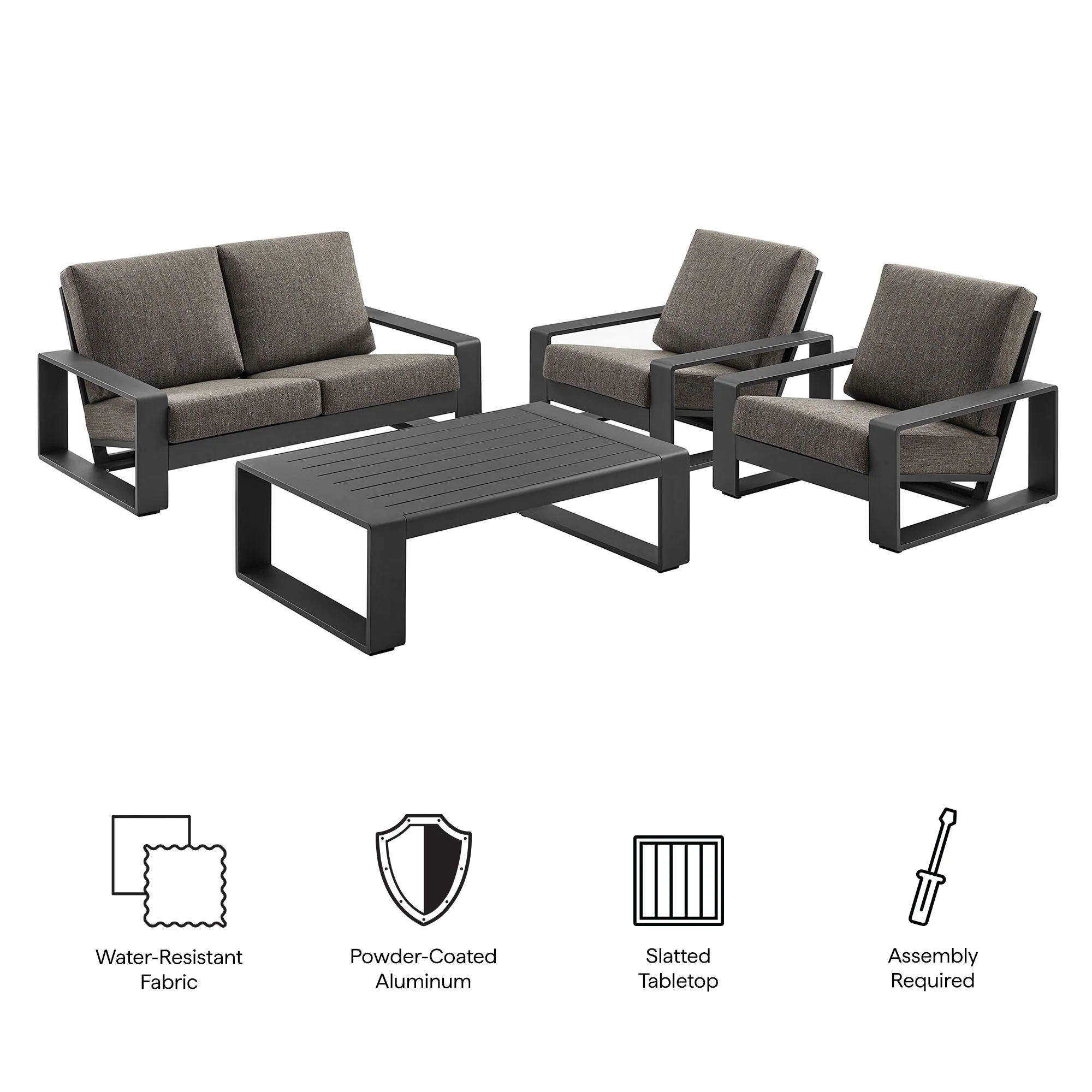 Lirienne 4-Piece Outdoor Patio Aluminum Furniture Set by Modway - Image 18