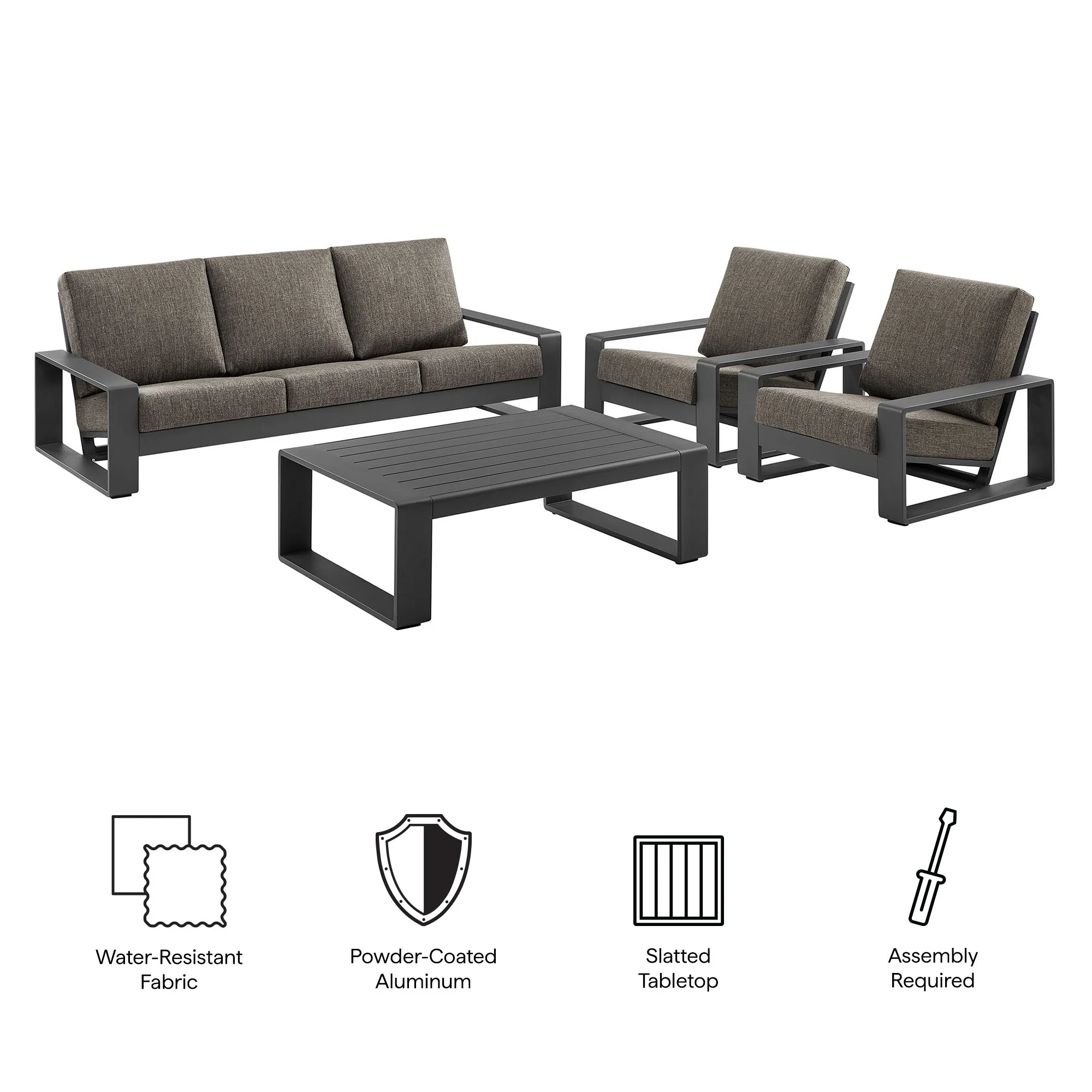Lirienne 4-Piece Outdoor Patio Aluminum Furniture Set by Modway - Image 19