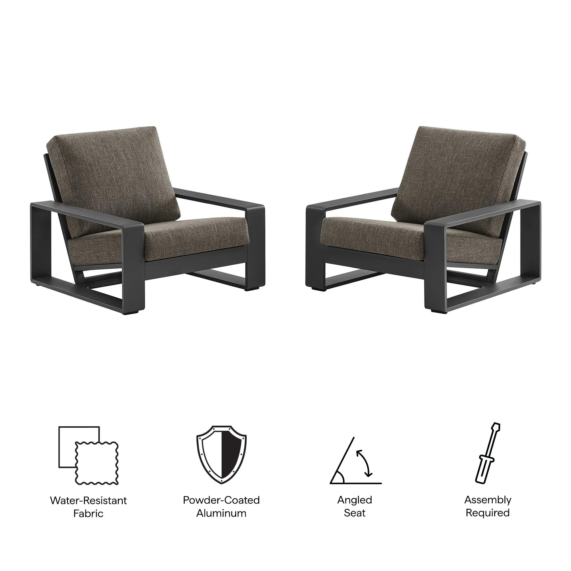 Lirienne Outdoor Patio Aluminum Faux Wood Armchairs Set of 2 by Modway - Image 18