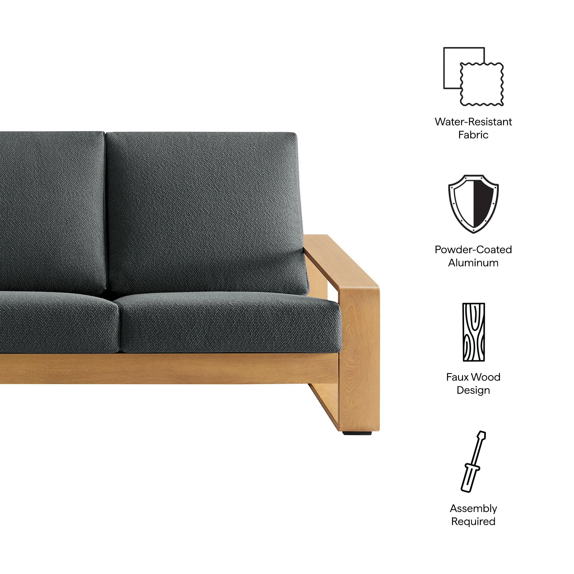 Lirienne Outdoor Patio Aluminum Faux Wood Sofa by Modway - Image 13