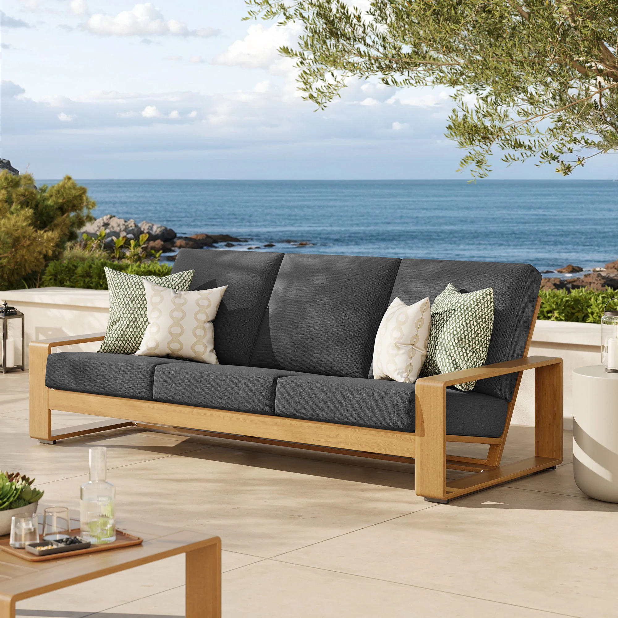 Lirienne Outdoor Patio Aluminum Faux Wood Sofa by Modway - Image 8