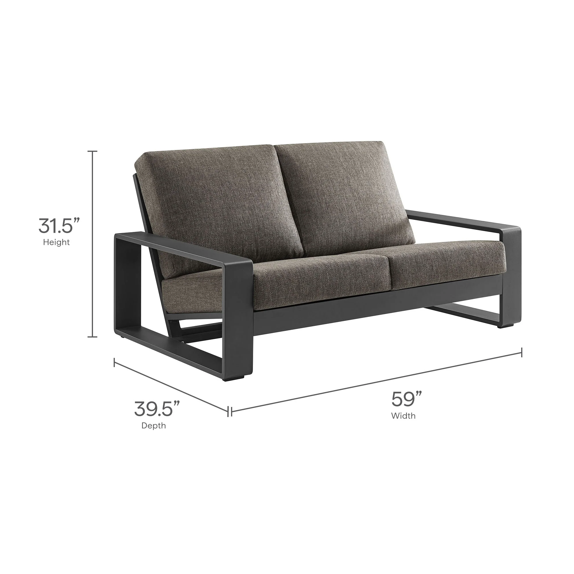 Lirienne Outdoor Patio Aluminum Loveseat by Modway - Image 17