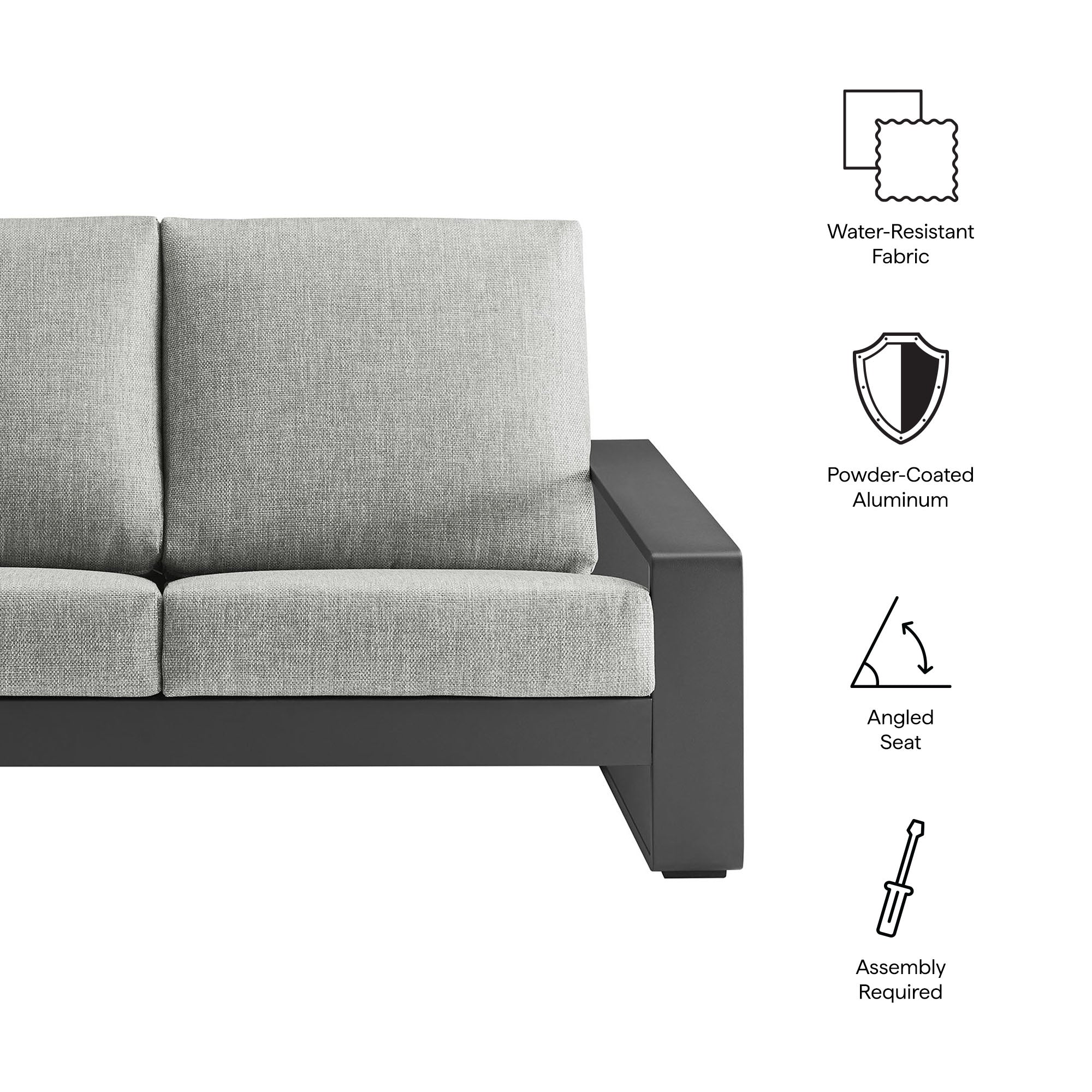 Lirienne Outdoor Patio Aluminum Loveseat by Modway - Image 18