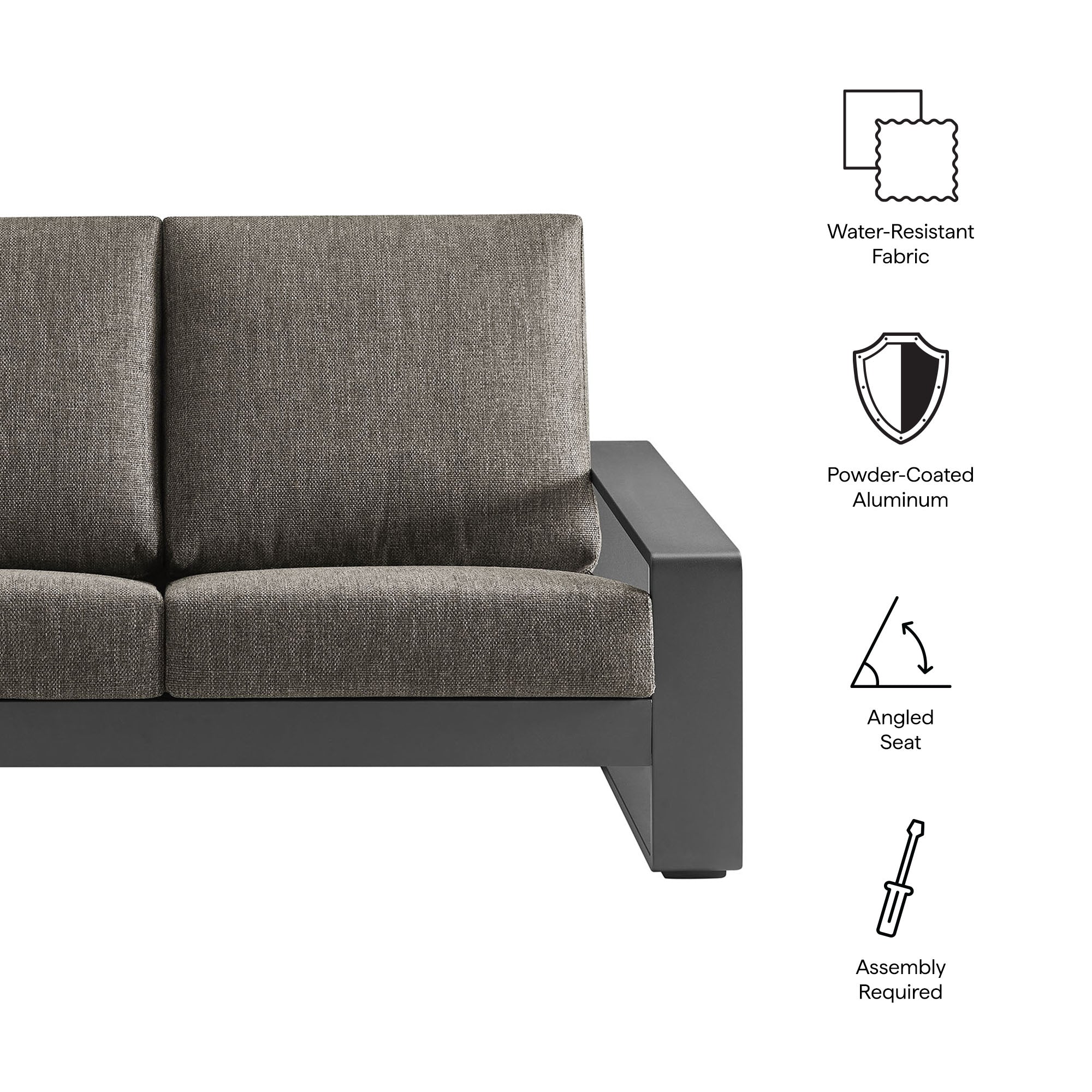 Lirienne Outdoor Patio Aluminum Loveseat by Modway - Image 19