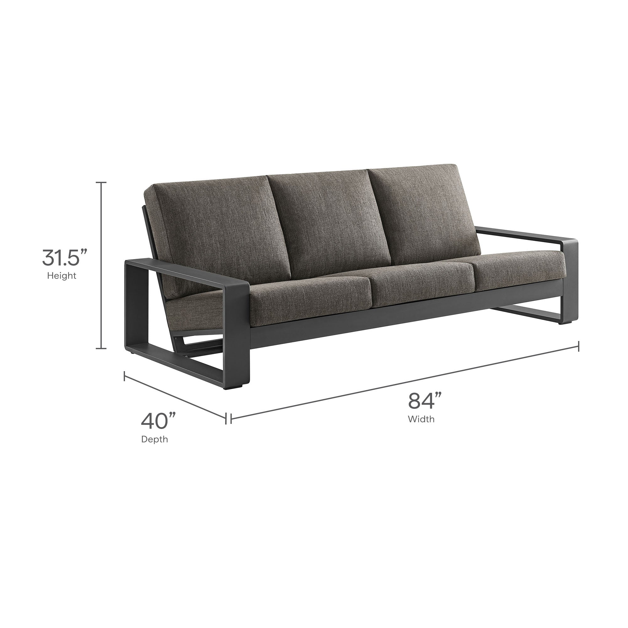 Lirienne Outdoor Patio Aluminum Sofa by Modway - Image 3
