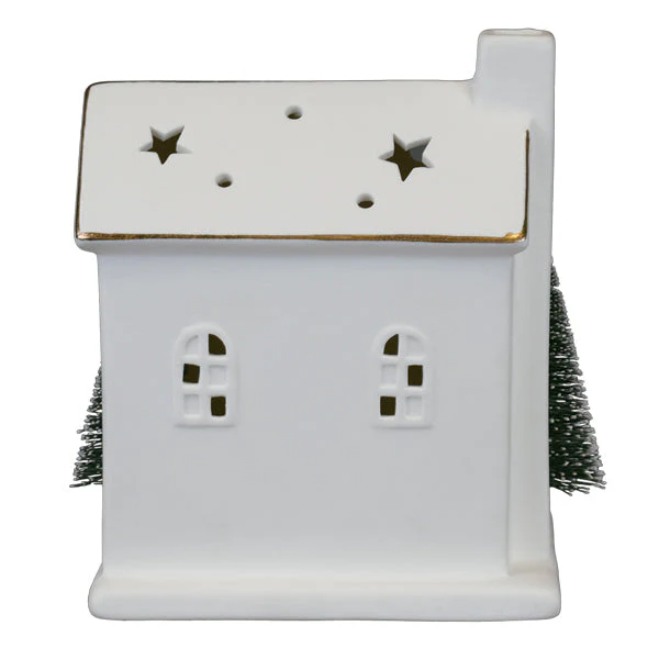 Lit Ceramic House With Trees - Image 3