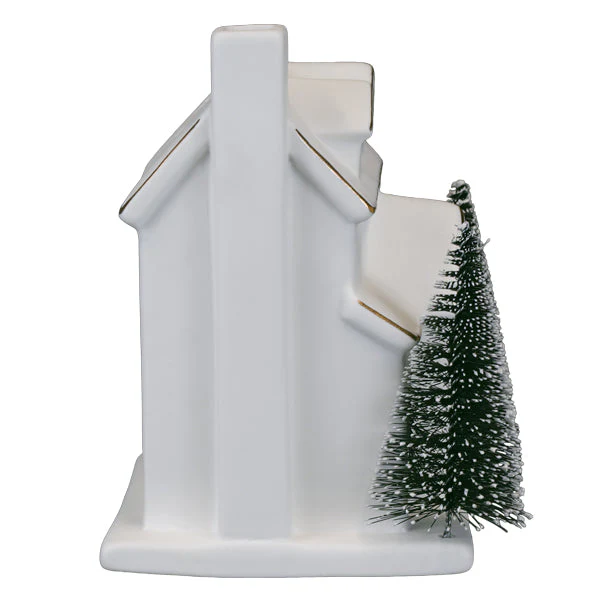 Lit Ceramic House With Trees - Image 4