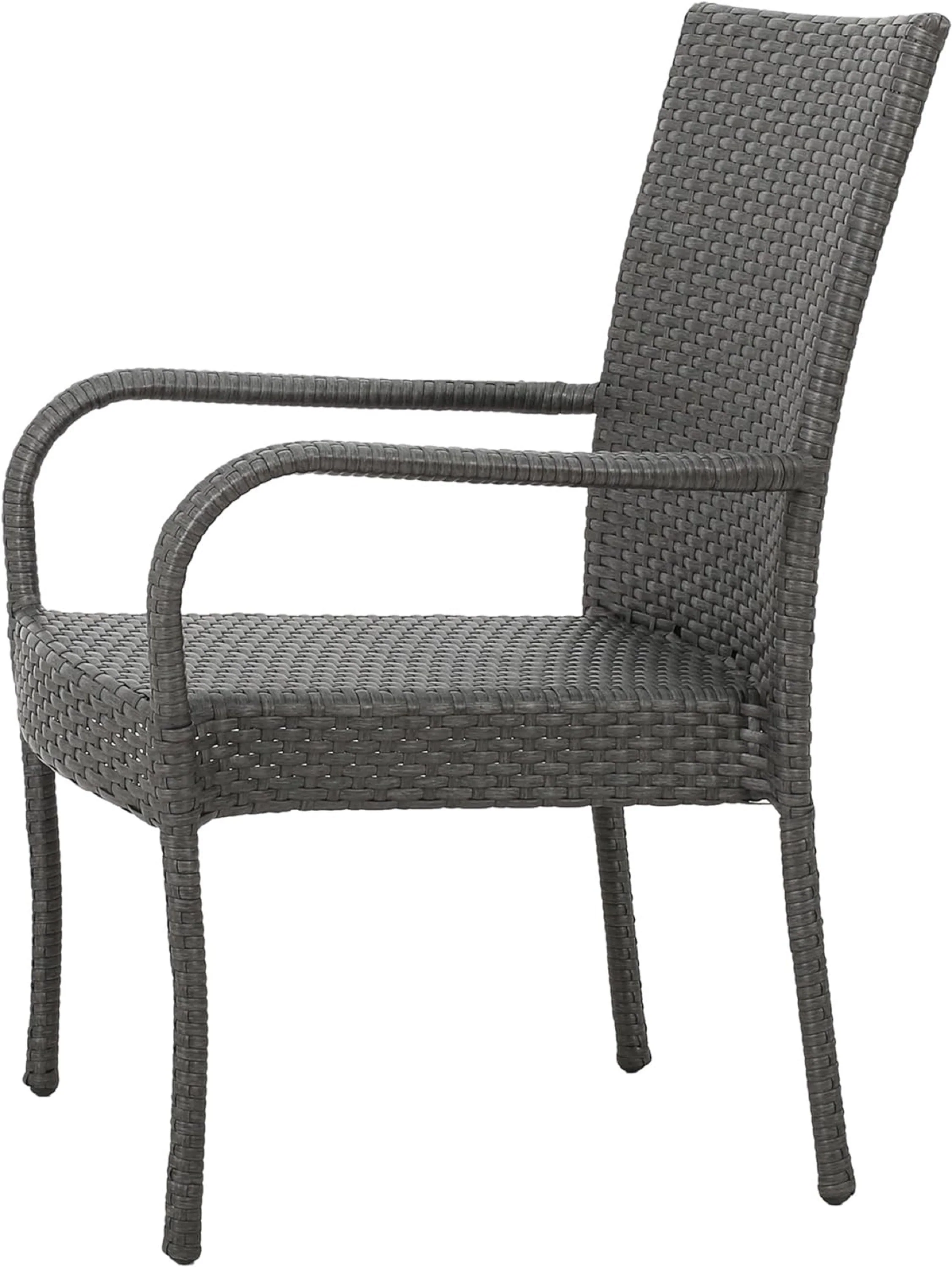 Littleton Grey PE Wicker Stacking Chair Set of 2 - Image 3