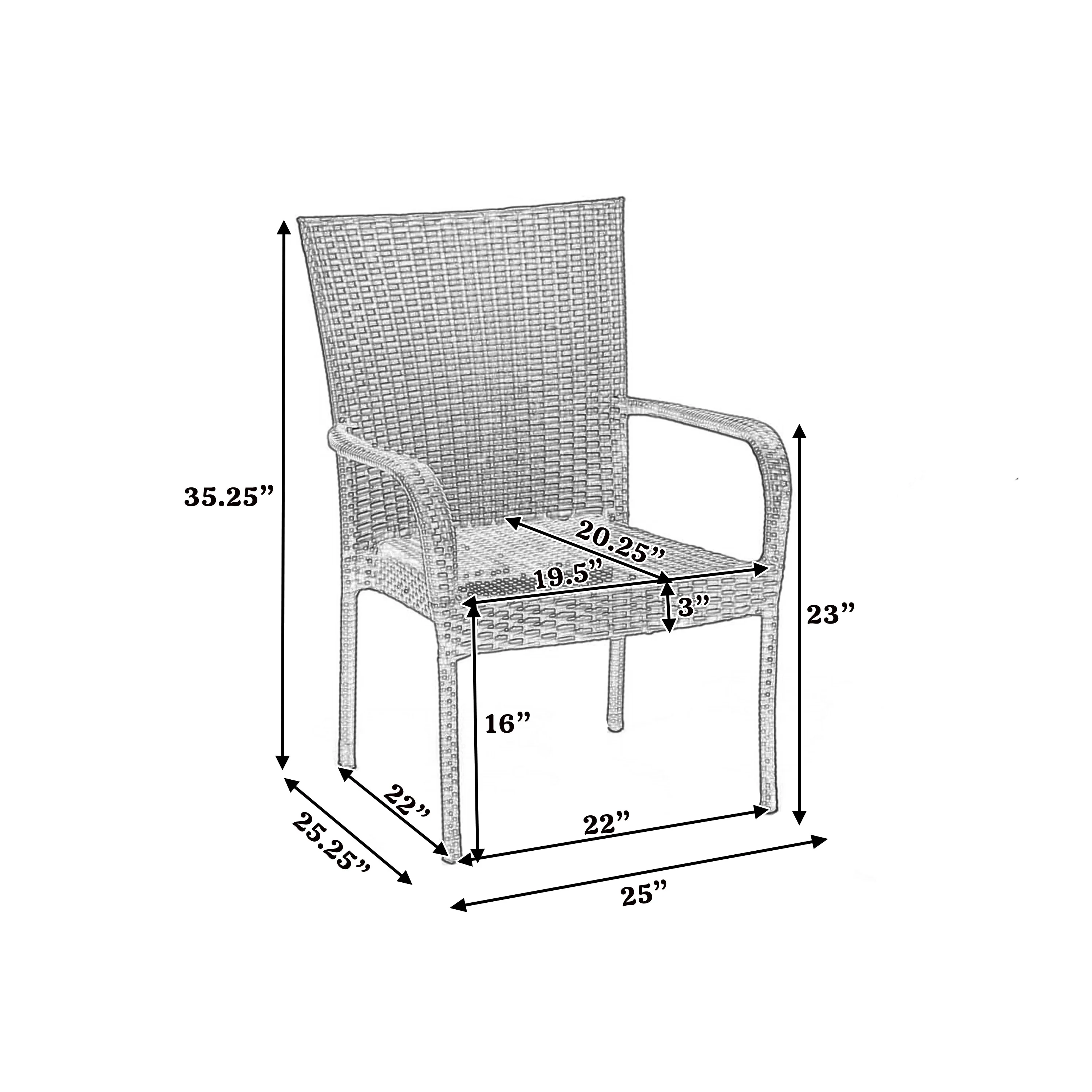 Littleton Grey PE Wicker Stacking Chair Set of 2 - Image 5