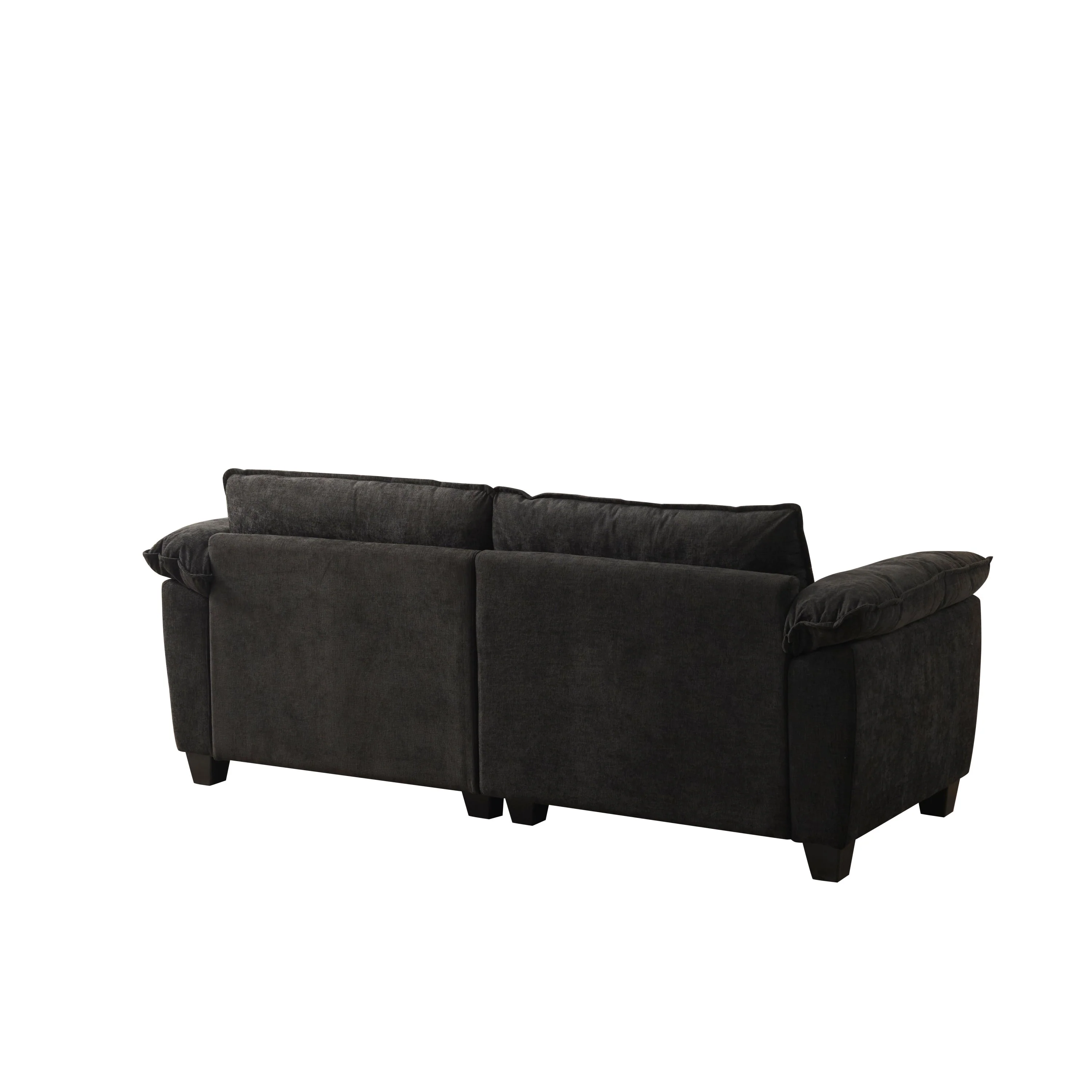 Living Room Furniture Big Loveseat Luxury Couch with Soft Chenille Upholstered Sofa Black - Image 13