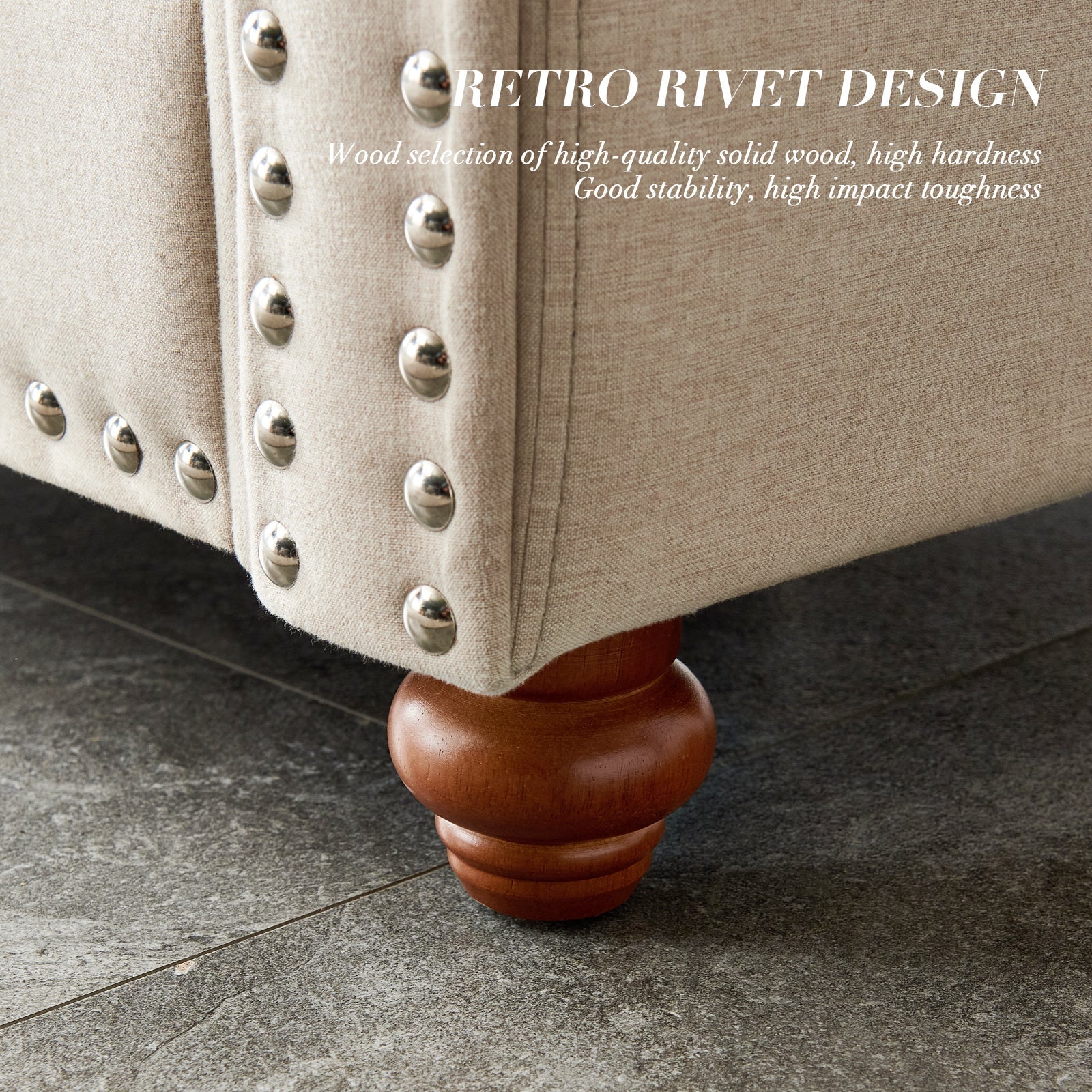 Living Room Sofa Single Seat Chair Beige - Image 7