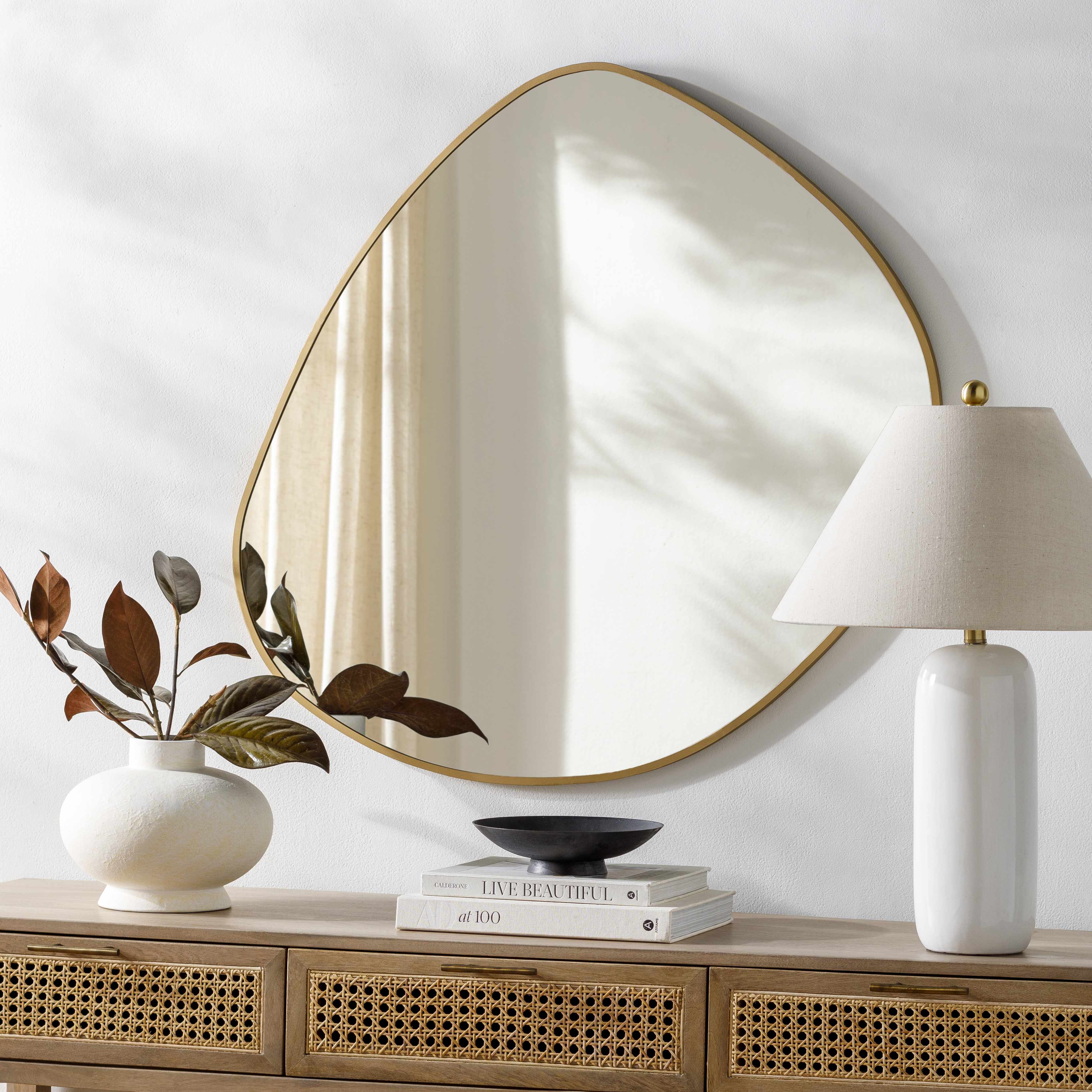 Lochovice Gold Distressed Wood Mirror - Image 6