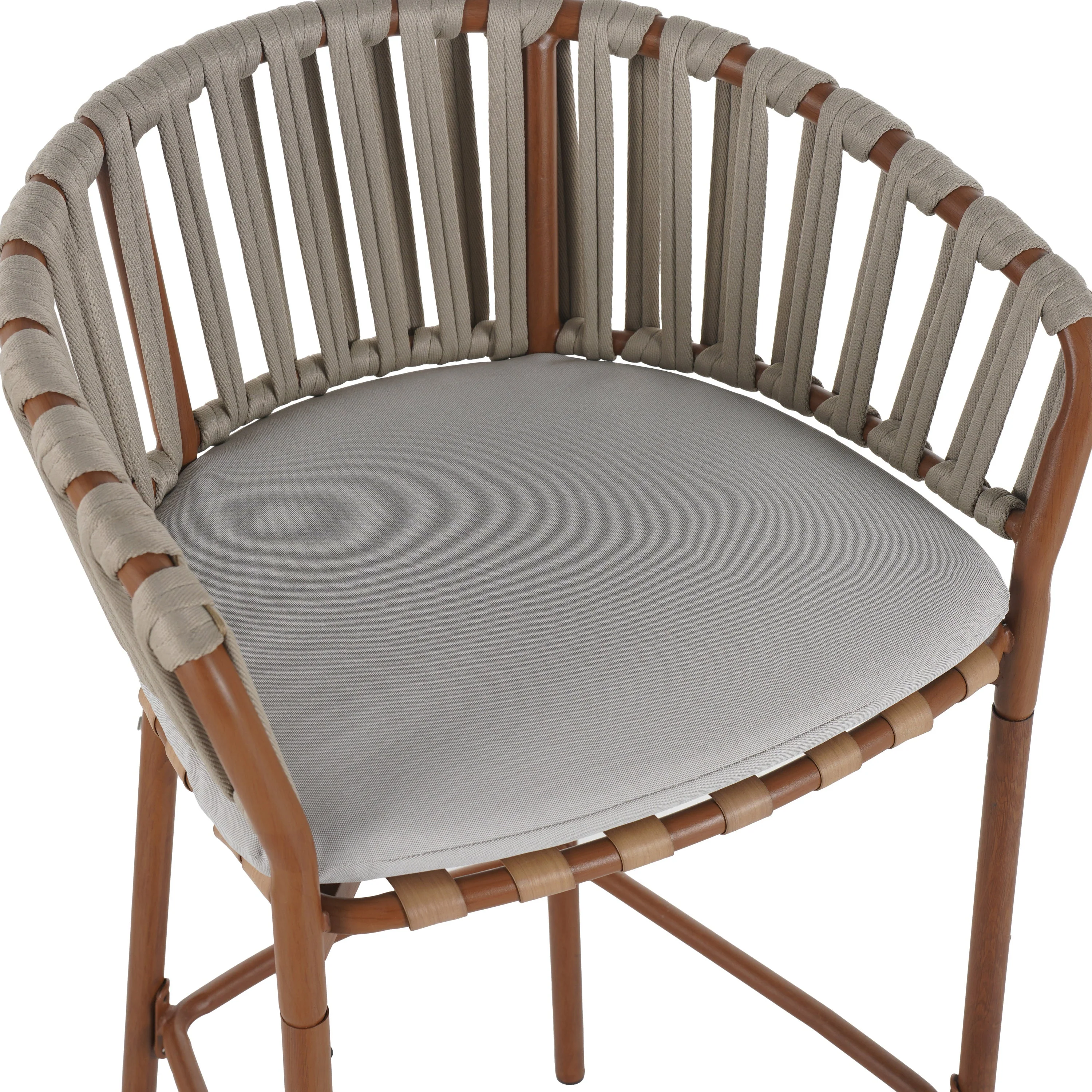 Lodi Outdoor Metal Rope Barstool Set of 2 - Image 13