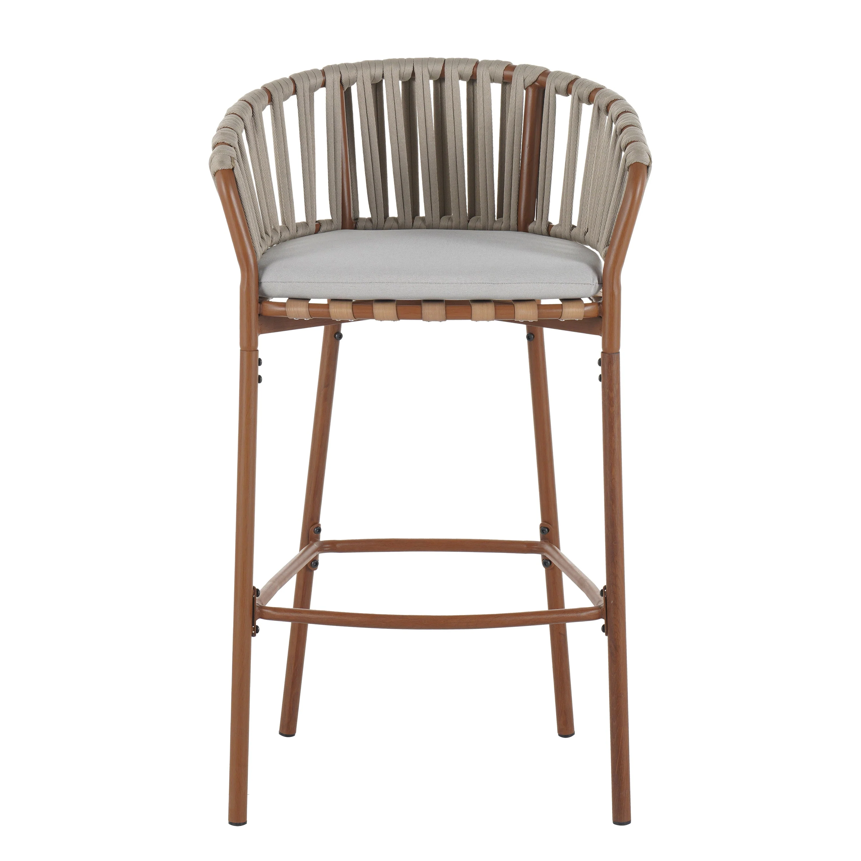 Lodi Outdoor Metal Rope Barstool Set of 2 - Image 5