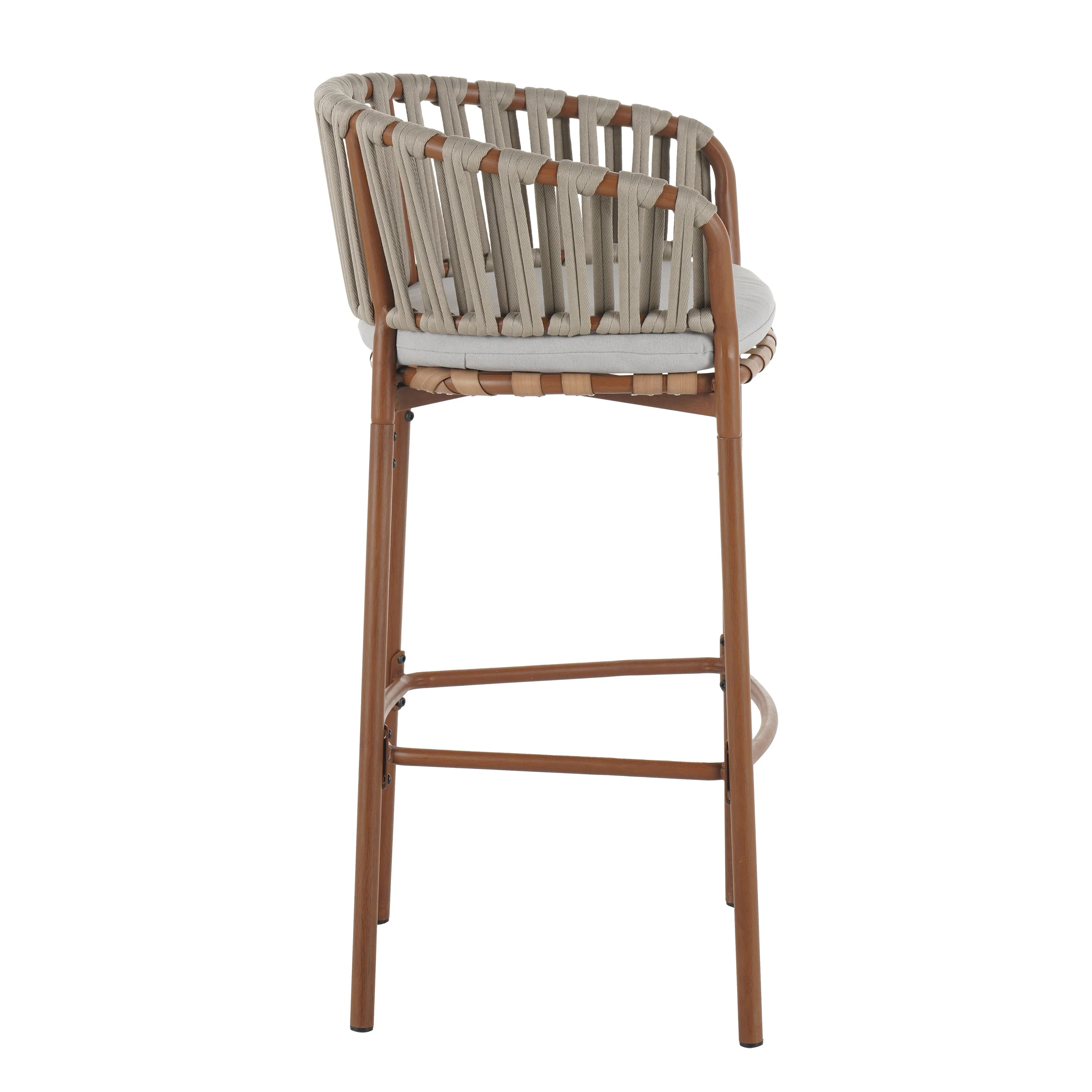 Lodi Outdoor Metal Rope Barstool Set of 2 - Image 7